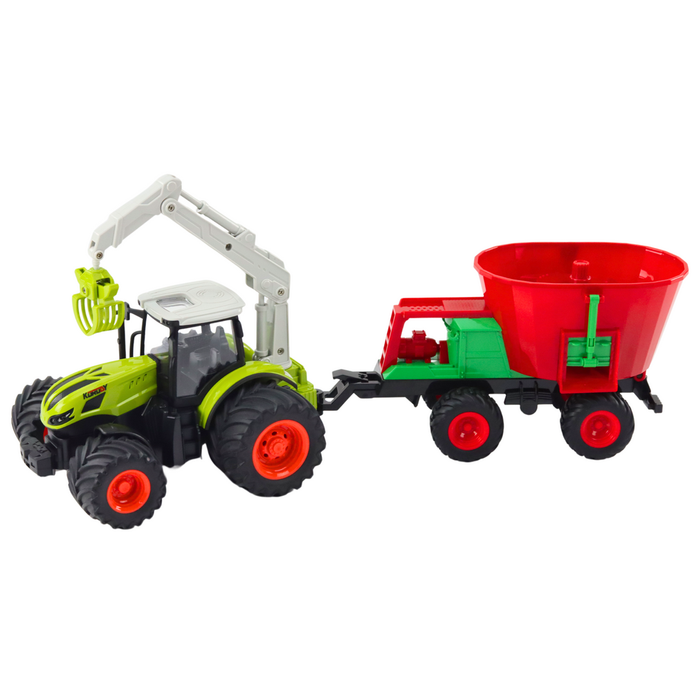Agricultural Tractor With Seeder And Rotary Grabber Remote Controlled 2.4g