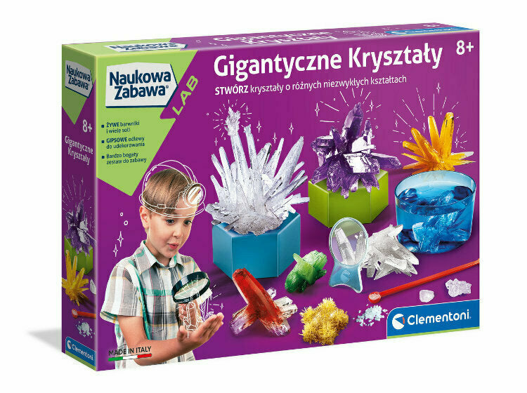 Научно забавни гигантски кристали на полски език Clementoni 50106