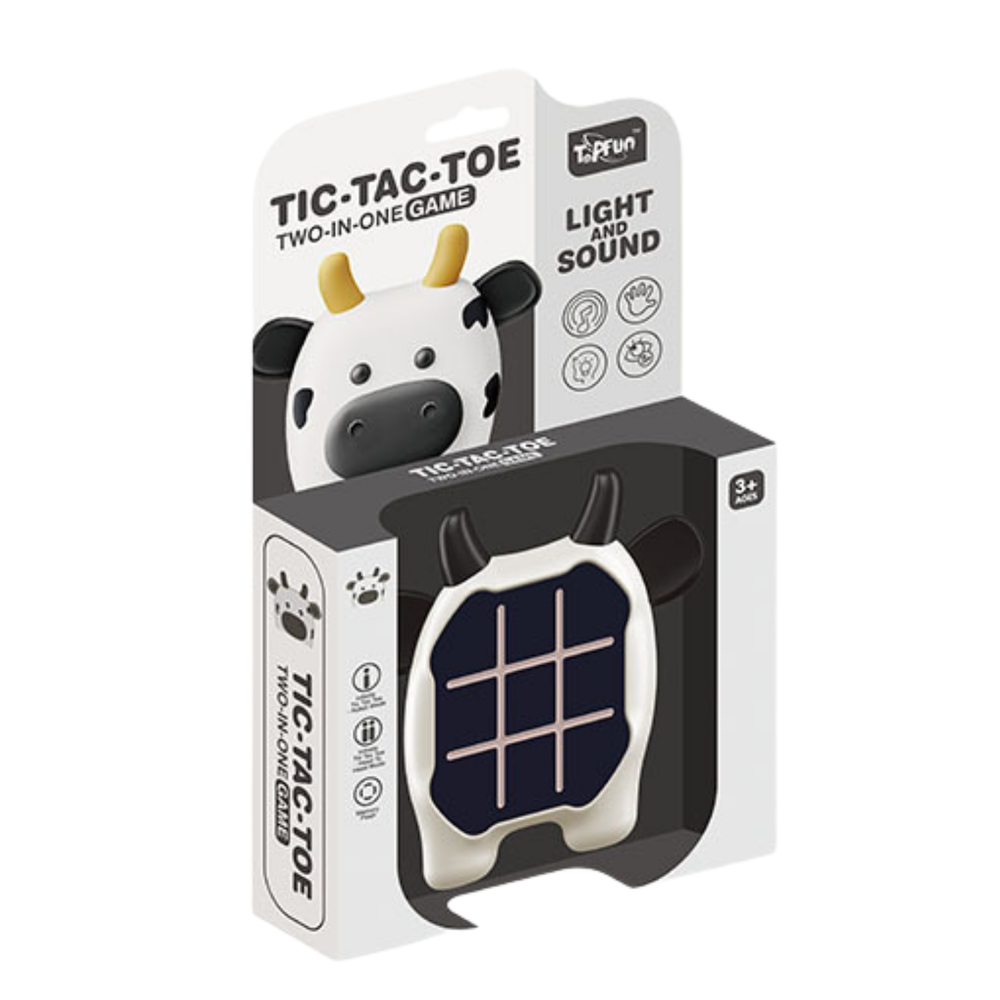 Electronic Game 3in1 Tic Tac Toe Memory Cow Black And White