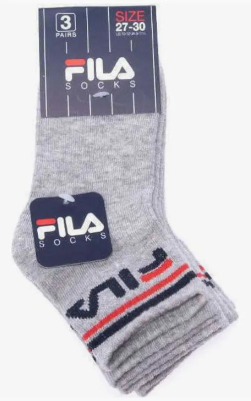Children's socks fila quarter 3-pack grey - 27-30
