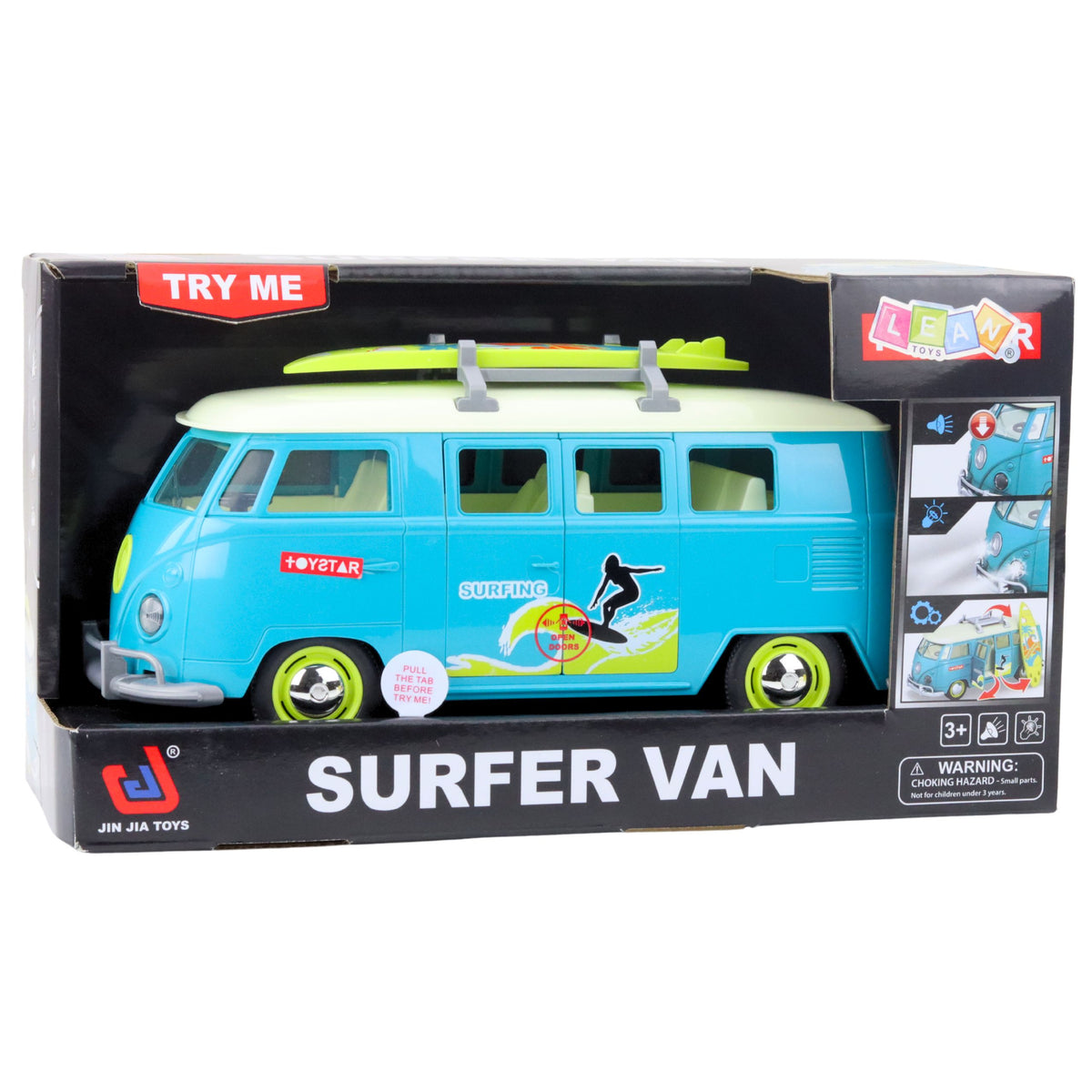Car Surfer Van Bus Surfboard Lights Sounds Turquoise
