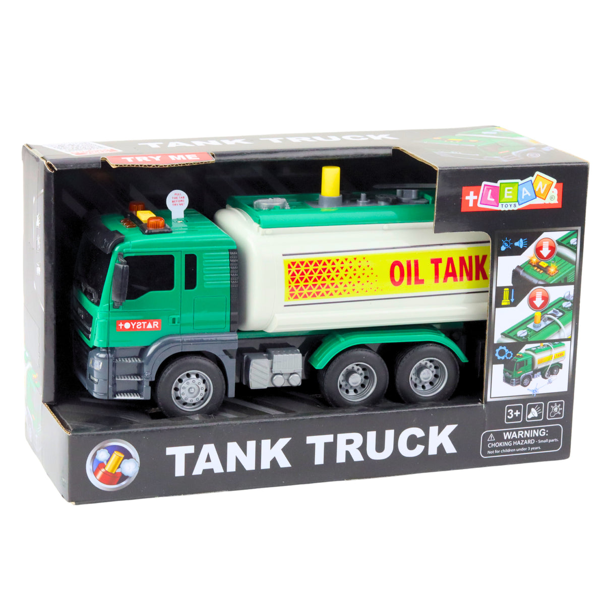 Truck Tanker Water Lights Sounds Green 1:14