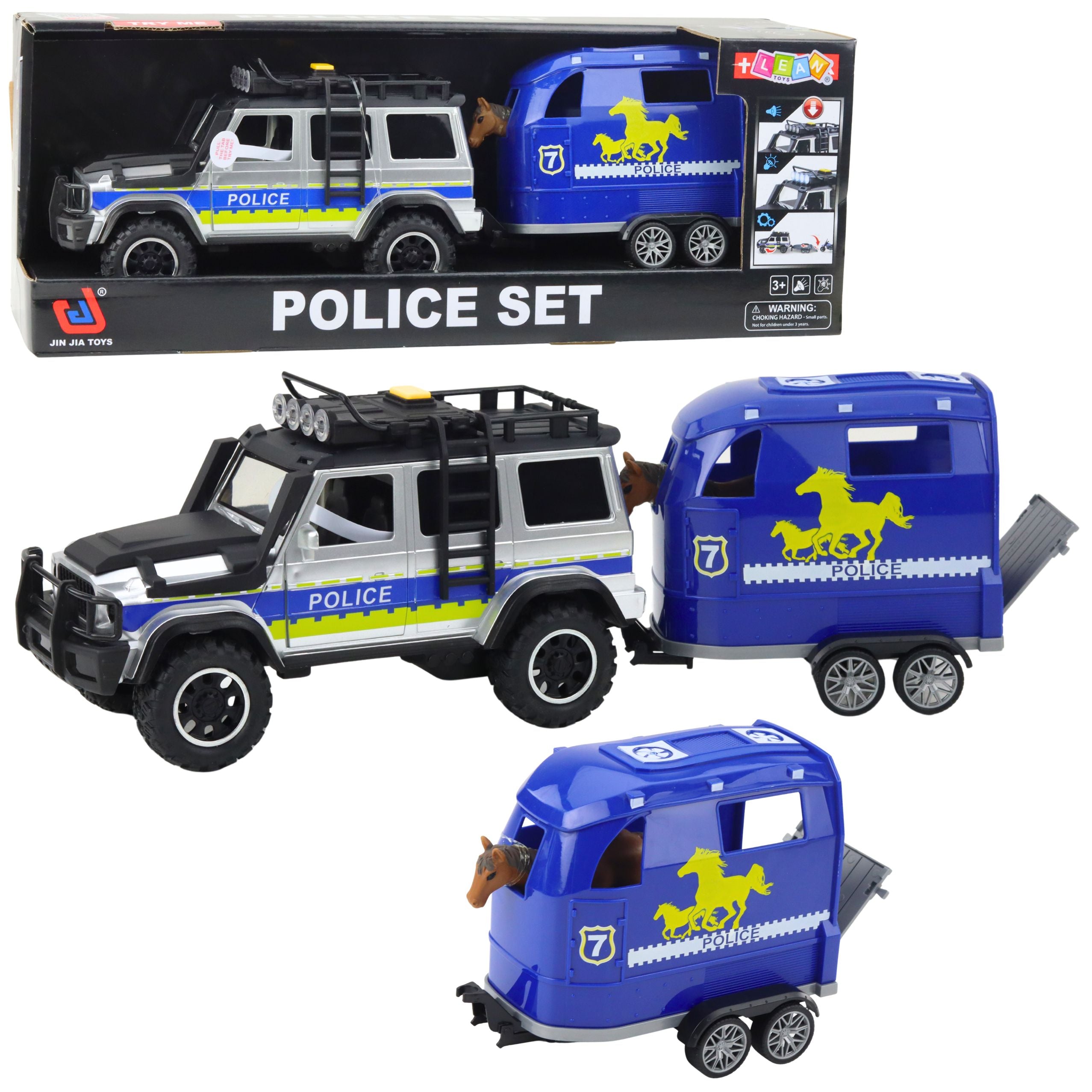 Police Off-road Vehicle With Horse Trailer Lights And Sounds