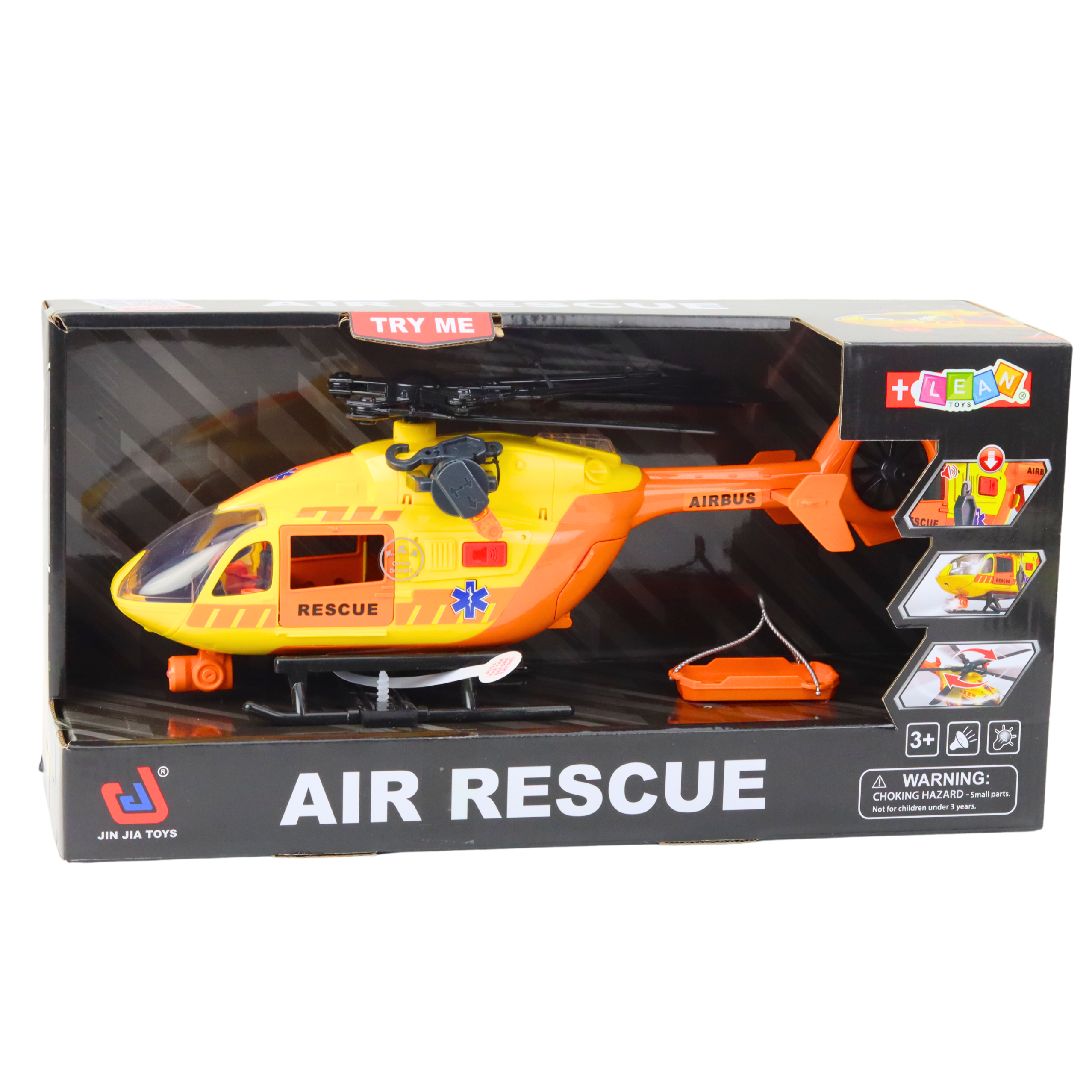 Rescue Helicopter Hook Stretcher Lights Sounds Orange 1:12