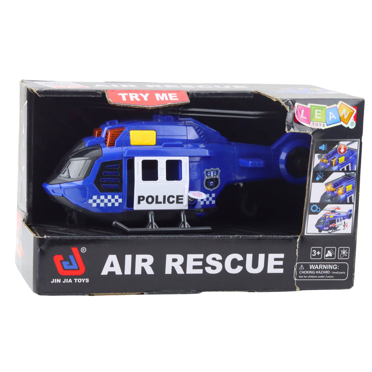 Police Helicopter With Crane Lights Sounds Blue