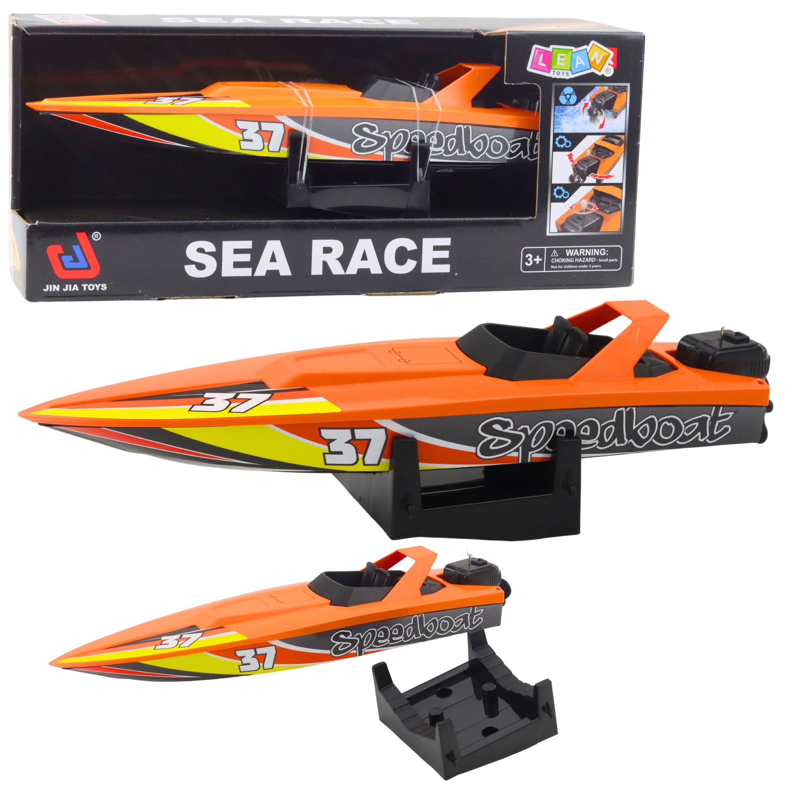 Boat Motorboat Wind-up Mechanism For Water Orange