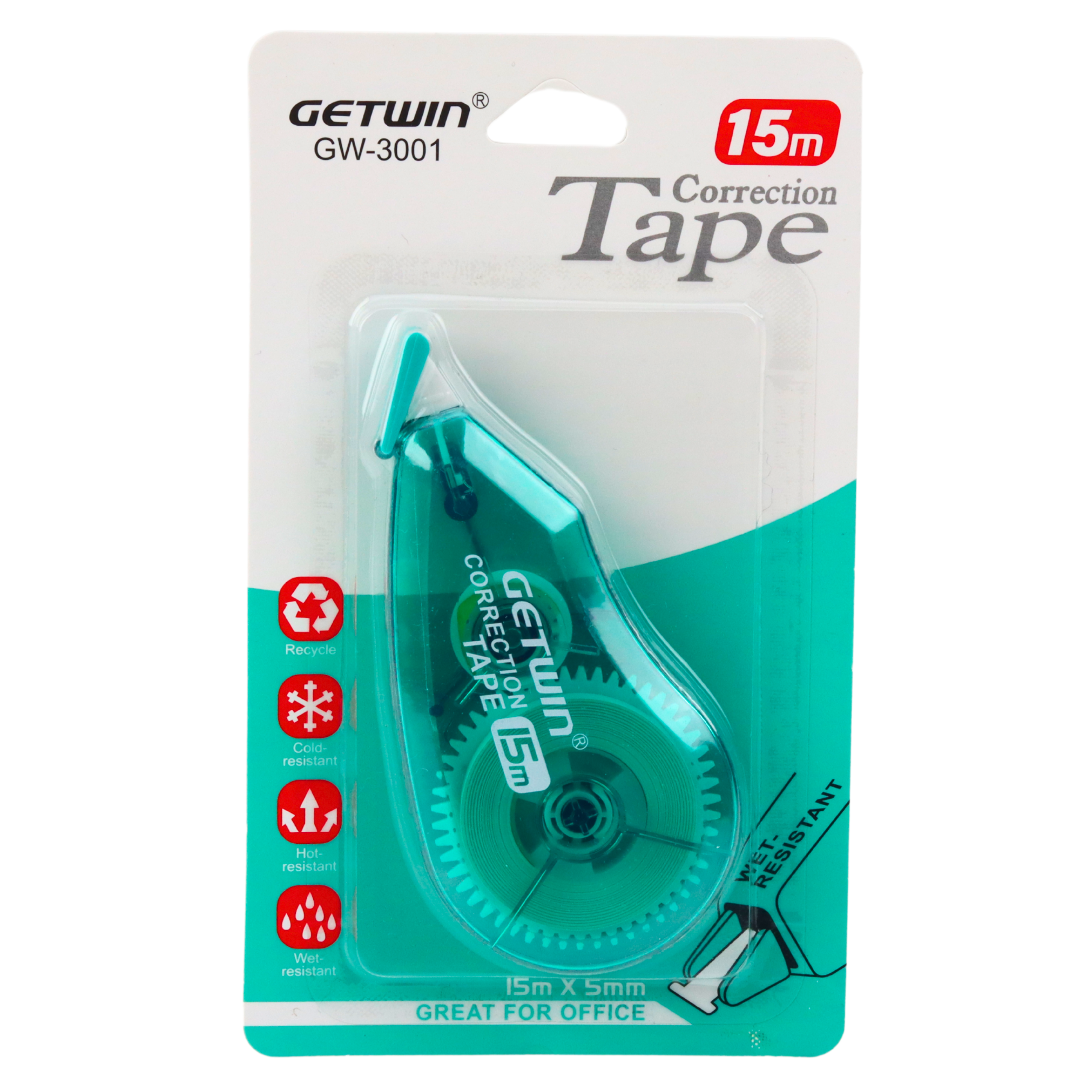 Correction Tape Mouse School Office 15m X 5mm Green