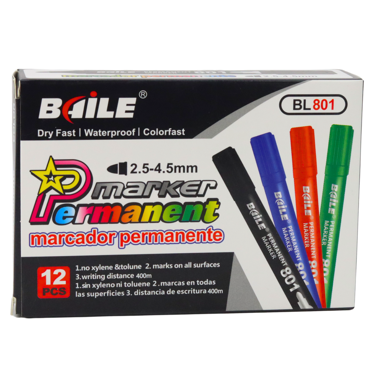 Permanent Marker Waterproof Red 2.5-4.5 Mm