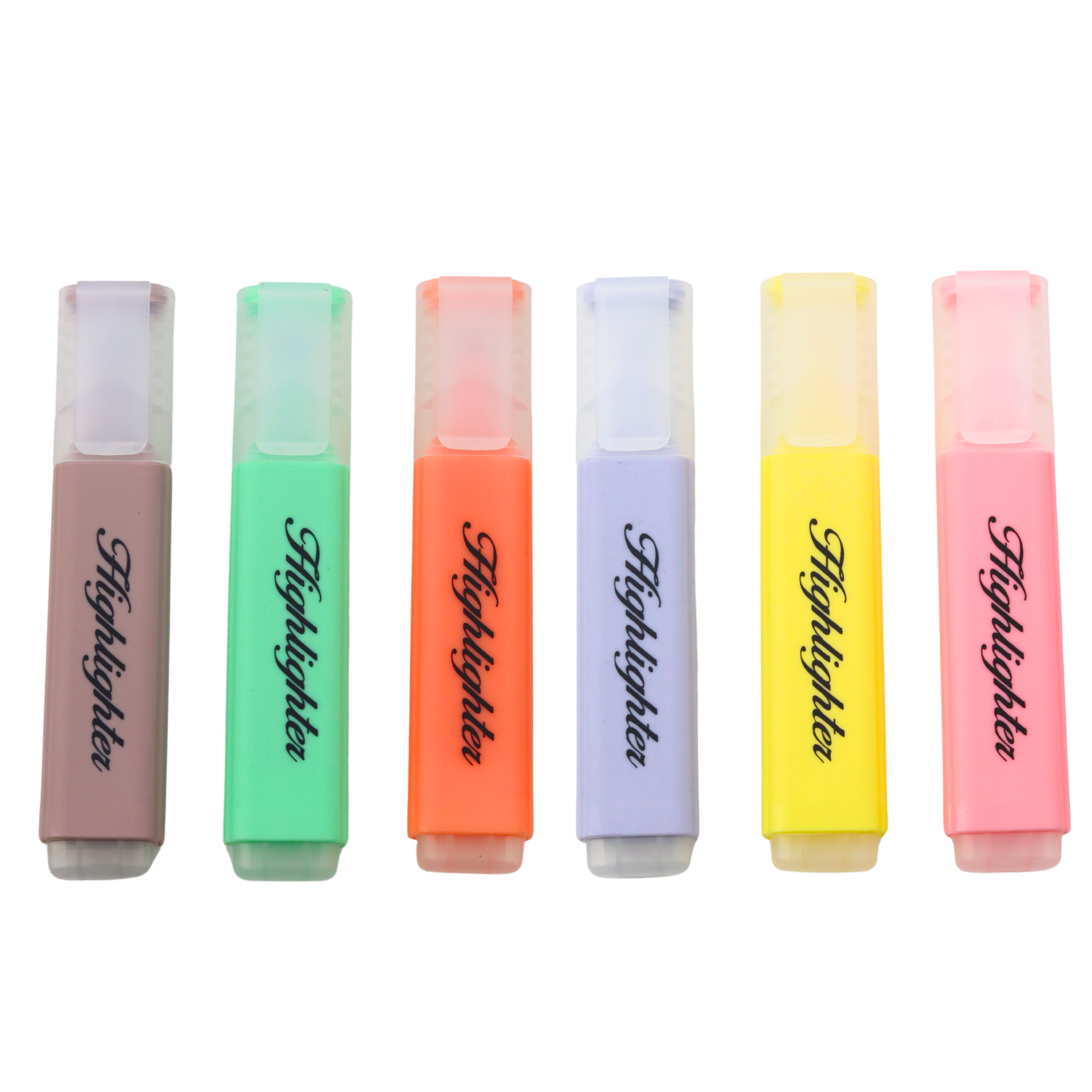 Set Of Highlighters Note Markers Pastel Colors 6pcs
