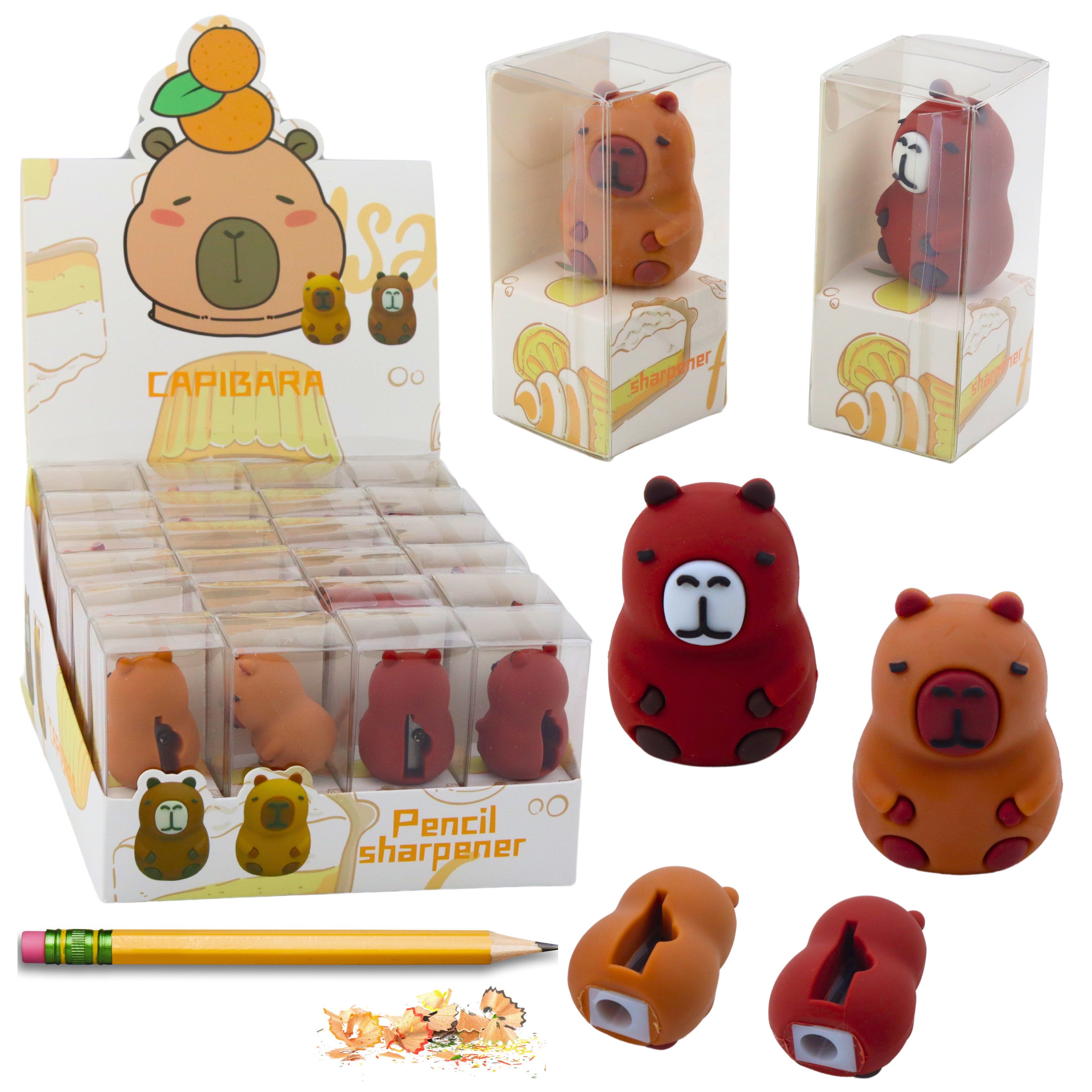 Sharpener For Thin Pencils School Office Capybara Brown