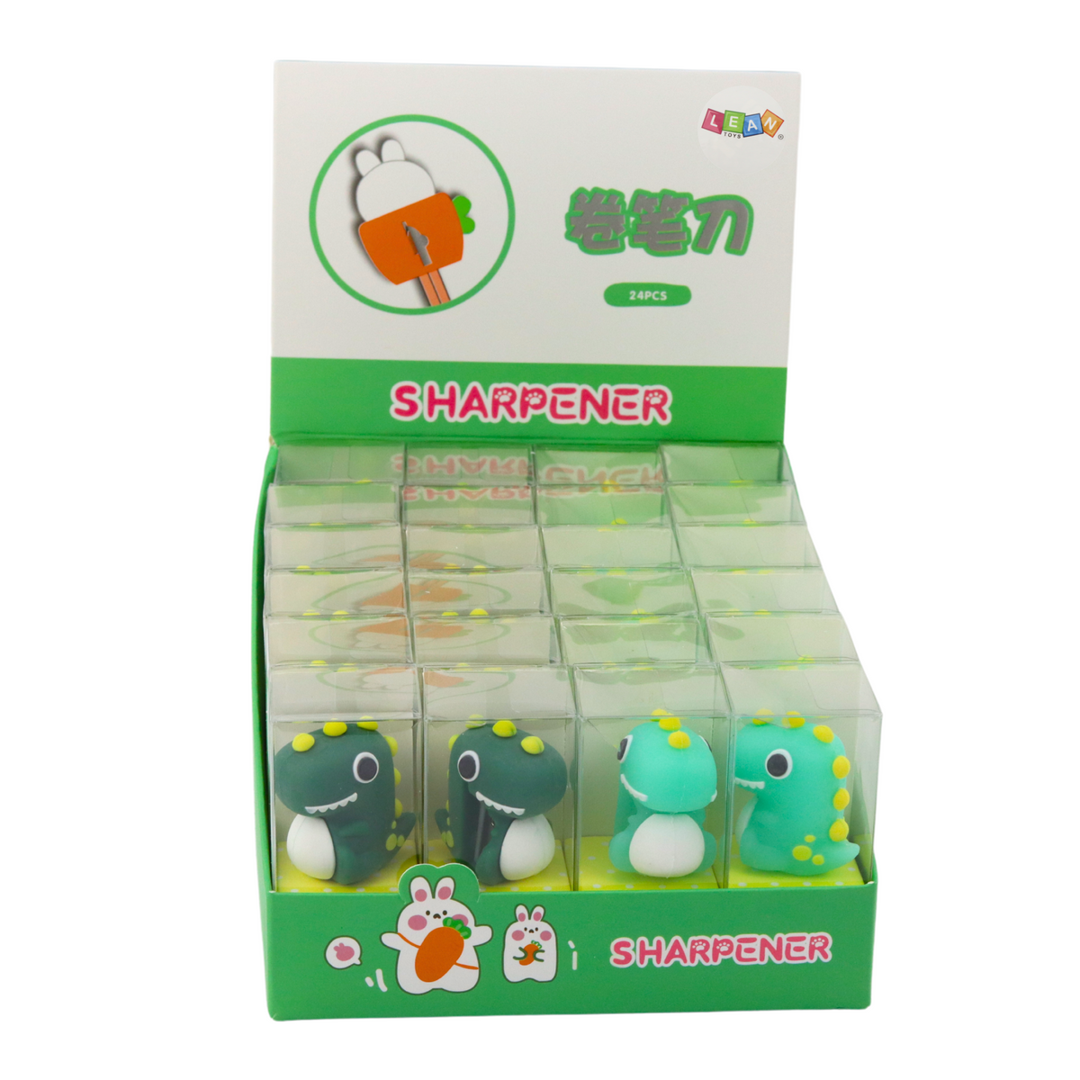 Sharpener For Thin Pencils School Office Dinosaur Green