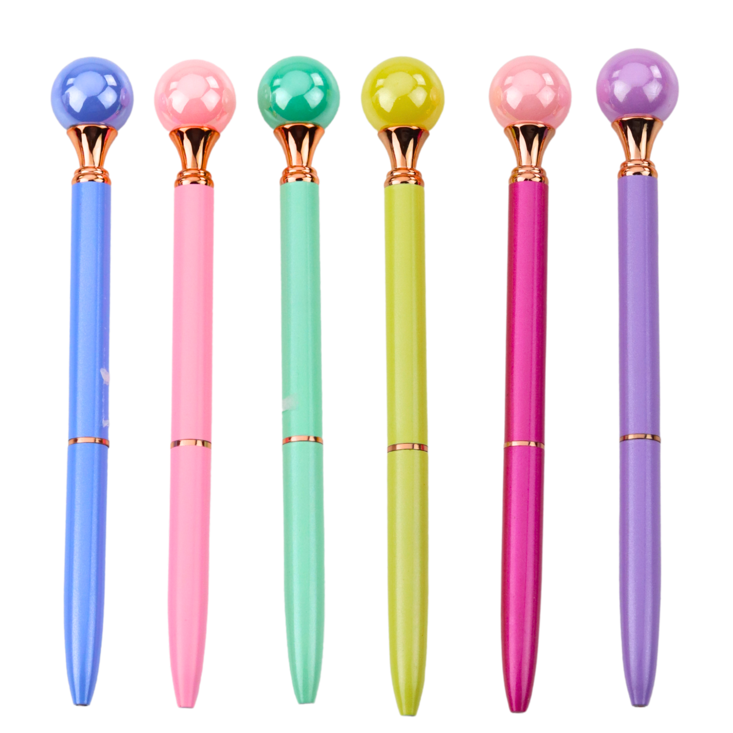 Large Pearl Ballpoint Pen Rotating Mechanism Blue Ink 1.0mm Mix