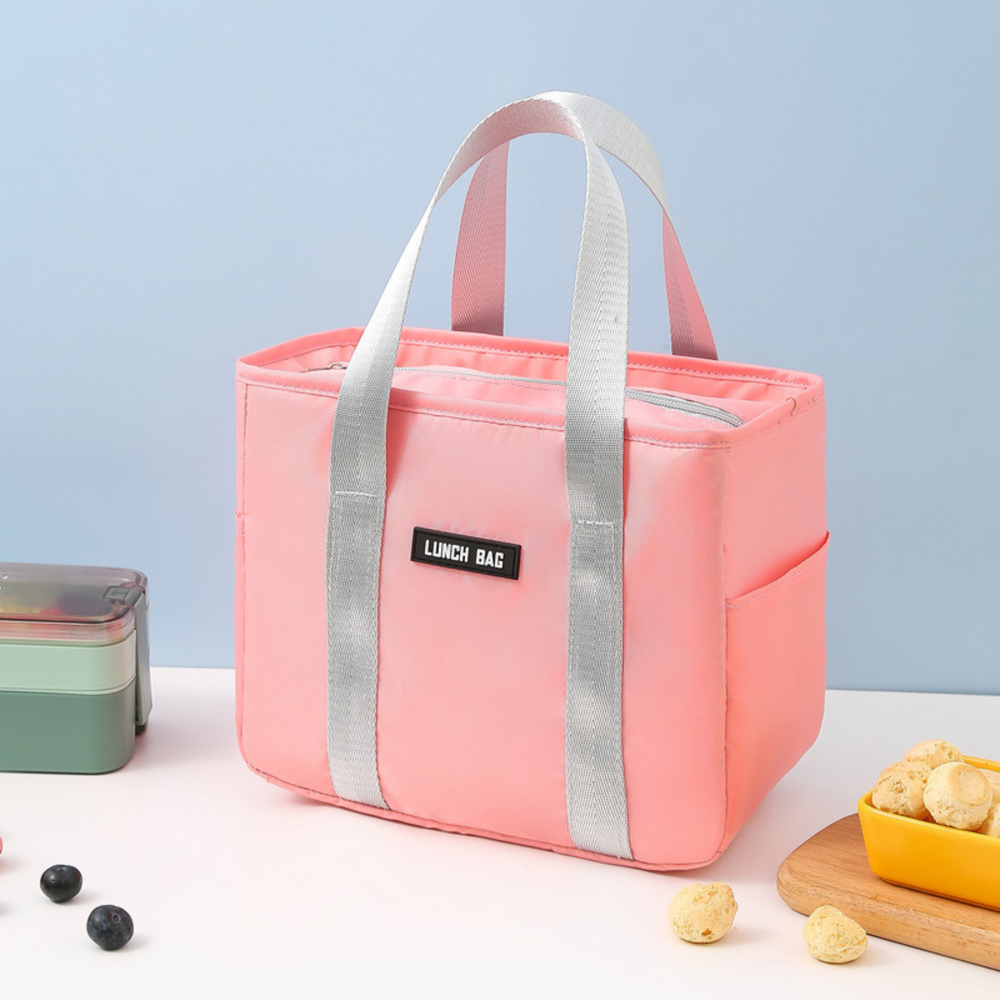 Thermal Insulating Breakfast Bag Lunch Bag Pink 24cm