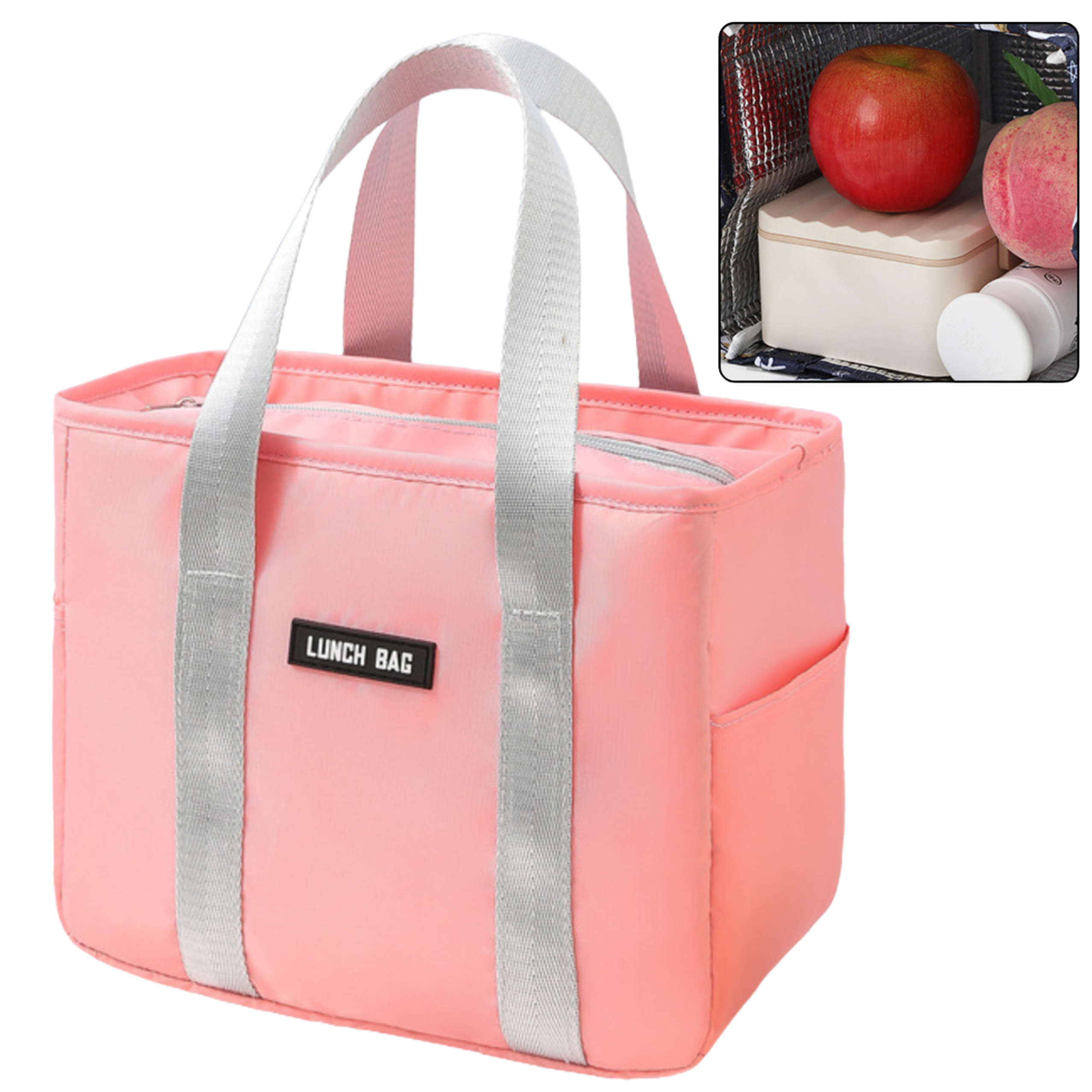 Thermisch isolerende ontbijttas Lunchtas roze 24cm