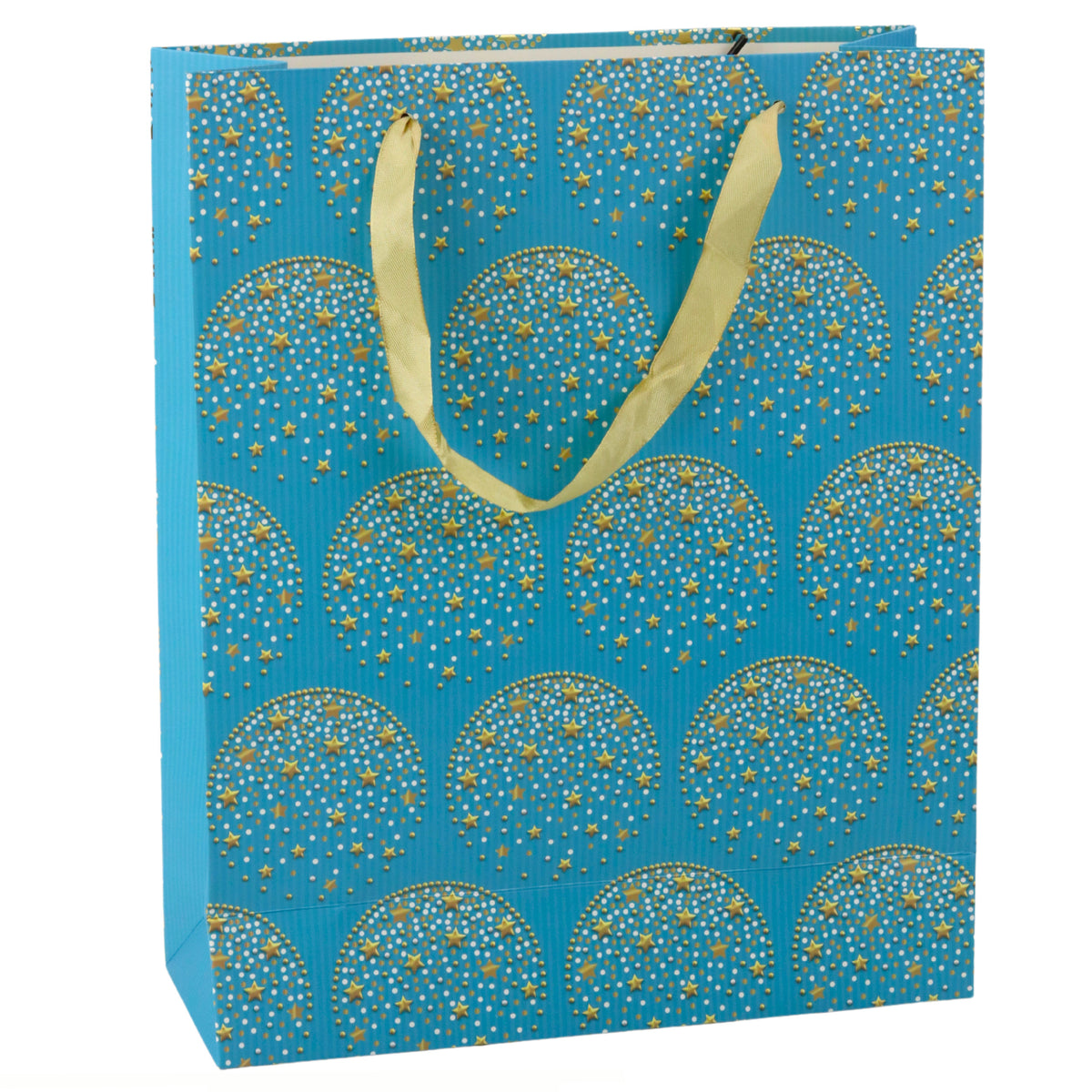 Elegant Gift Bag Gold Stars Blue 32 X 26 X 12 Cm