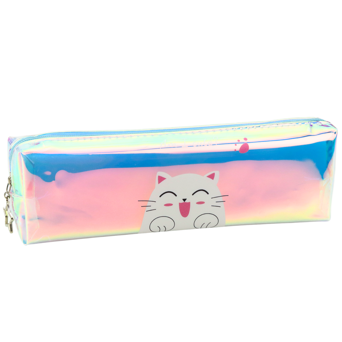 Cás Peann luaidhe Scoile Leanaí Holographic Le Cat Gorm 21x6cm
