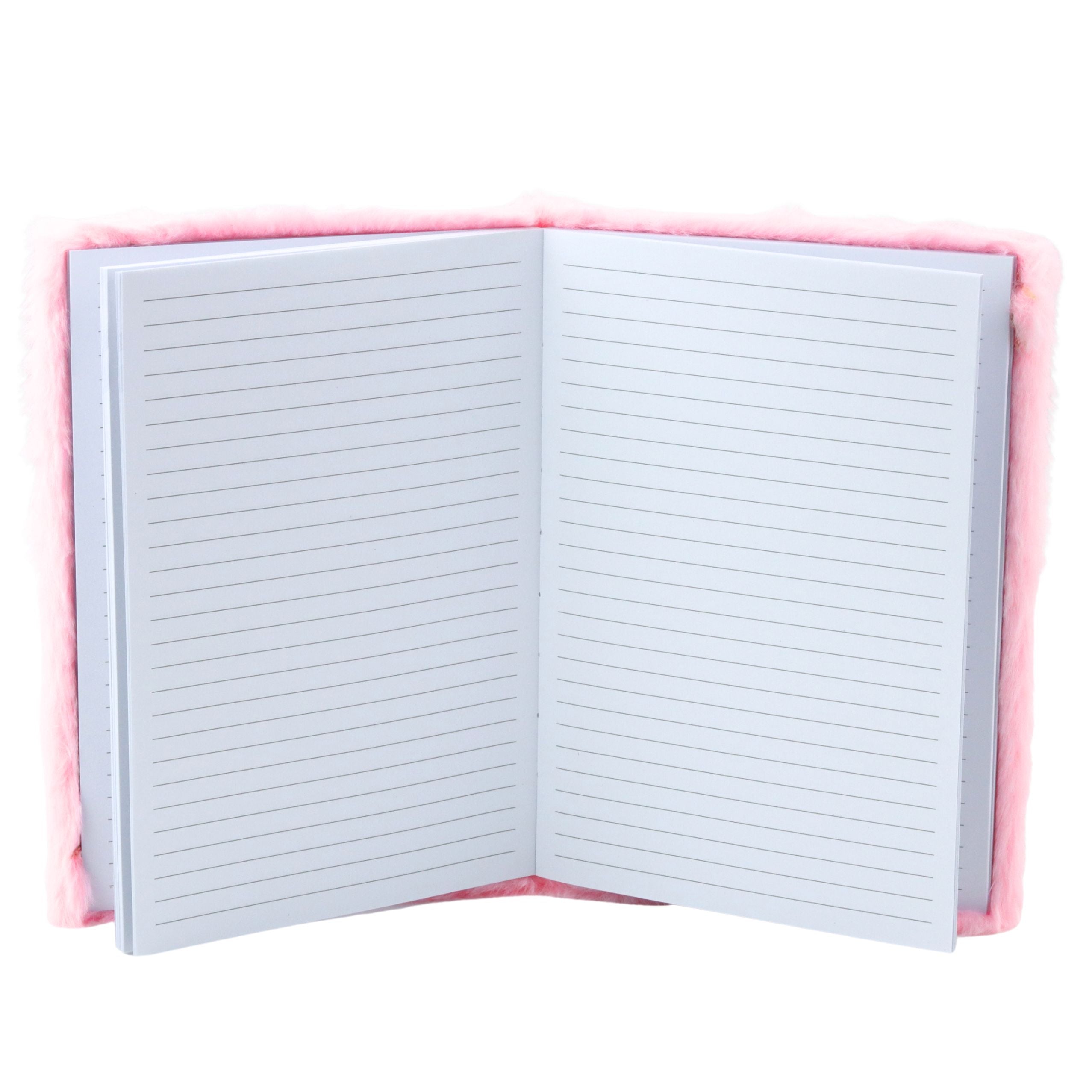 Plush Notebook Notebook Lined Star With Confetti Pink A5 80 Sheets