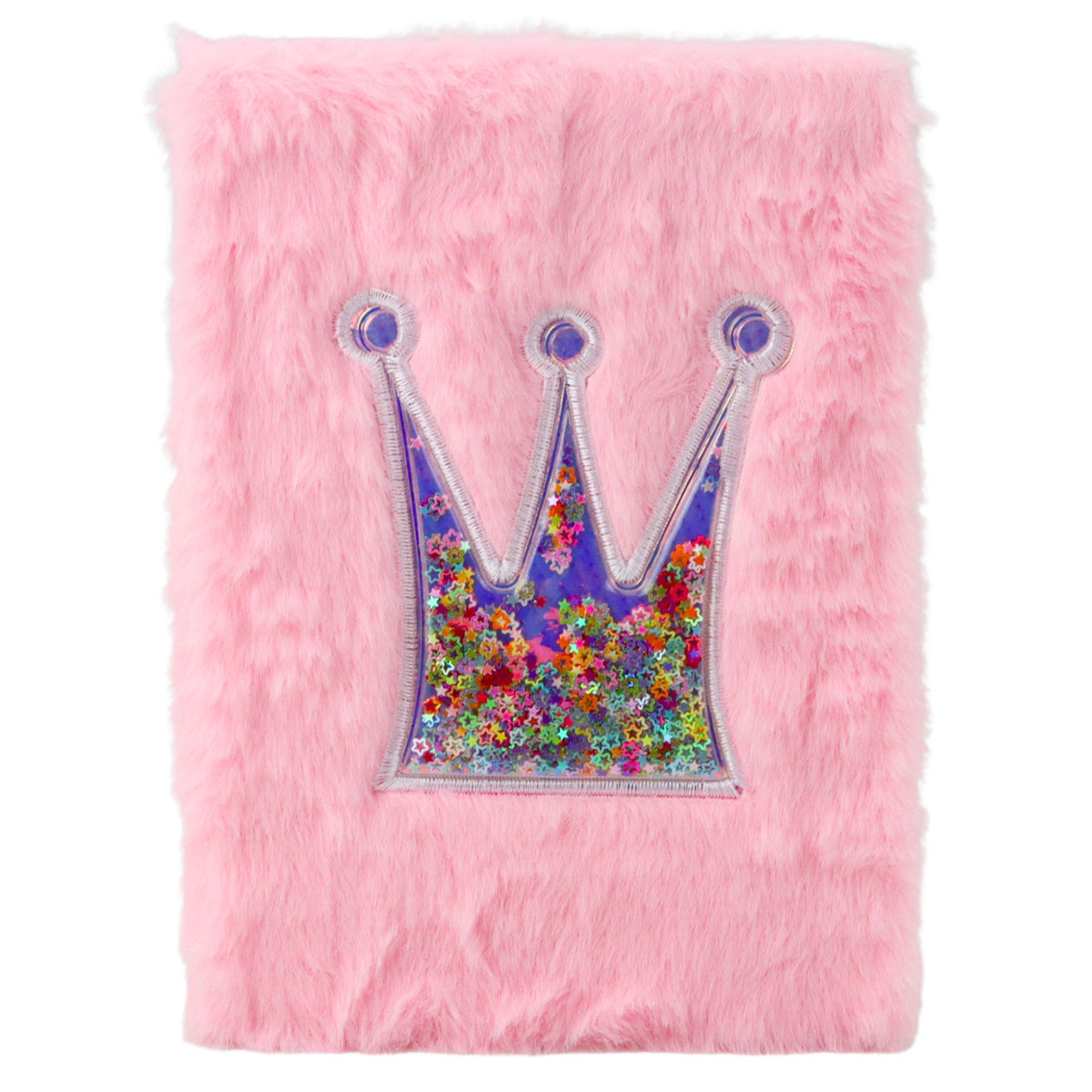 Plush Notebook Notebook Lined Crown With Confetti Pink A5 80 Sheets