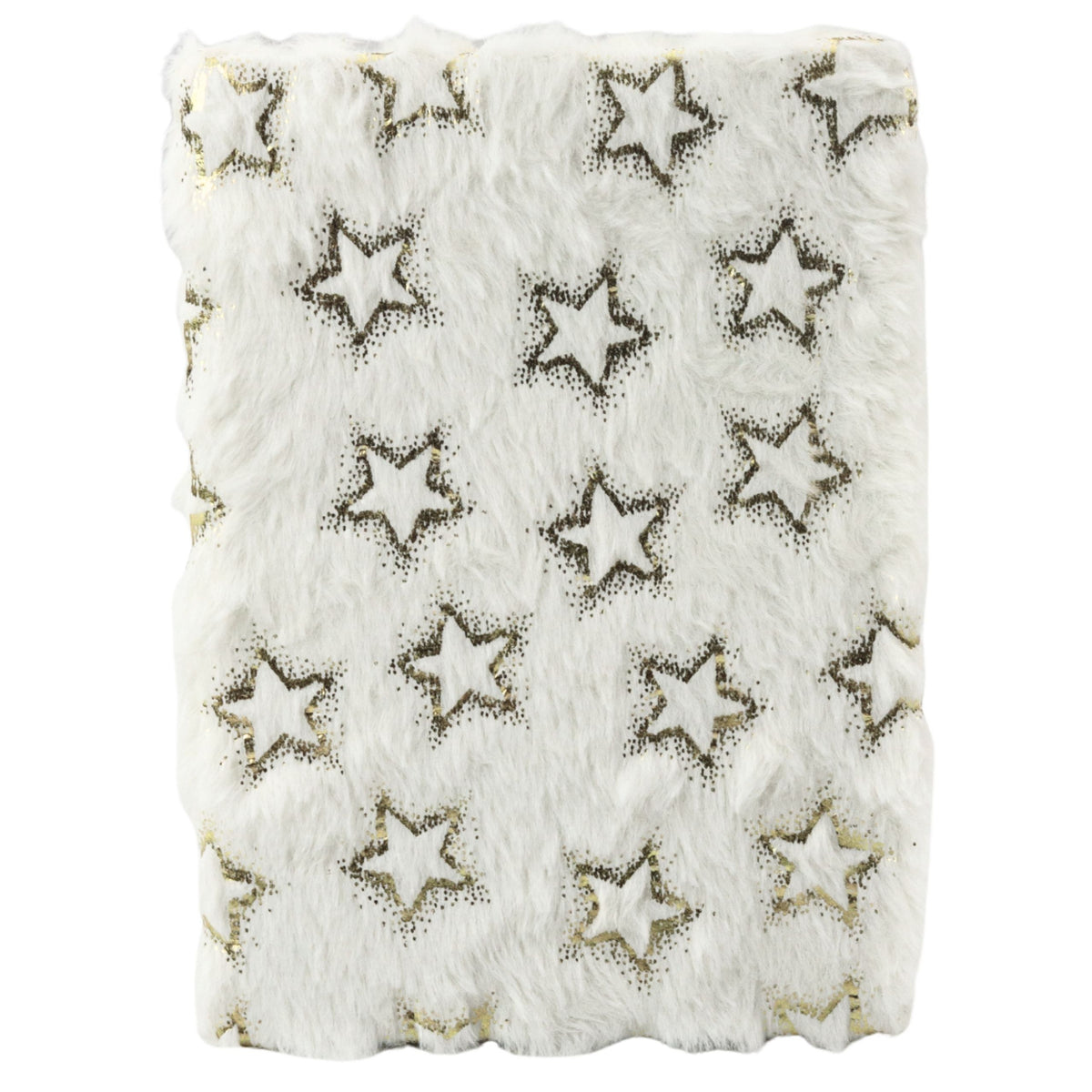 Plush Notebook Notebook Lined Gold Stars White A5 80 Sheets