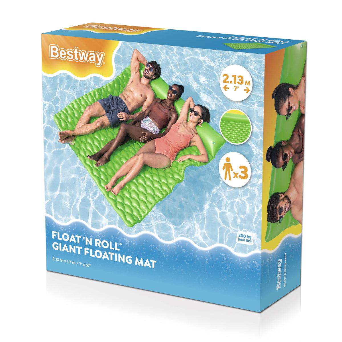 Inflatable Swimming Mattress Three-person Bestway 213 X 170 X 21 Cm 44106