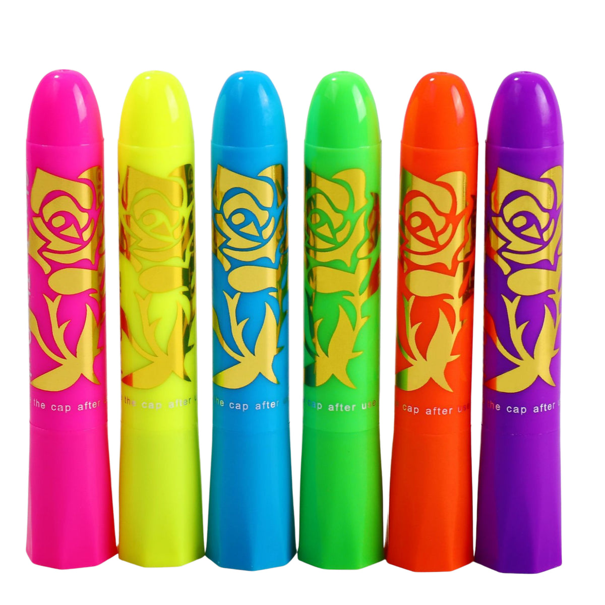 Face Painting Set Neon Uv Fluorescent Pencils 6pcs