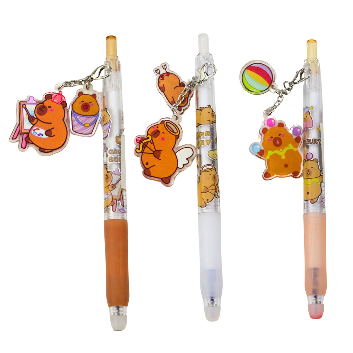 Capybara Gel Pen Keychain Blue Ink 14.5cm Mix