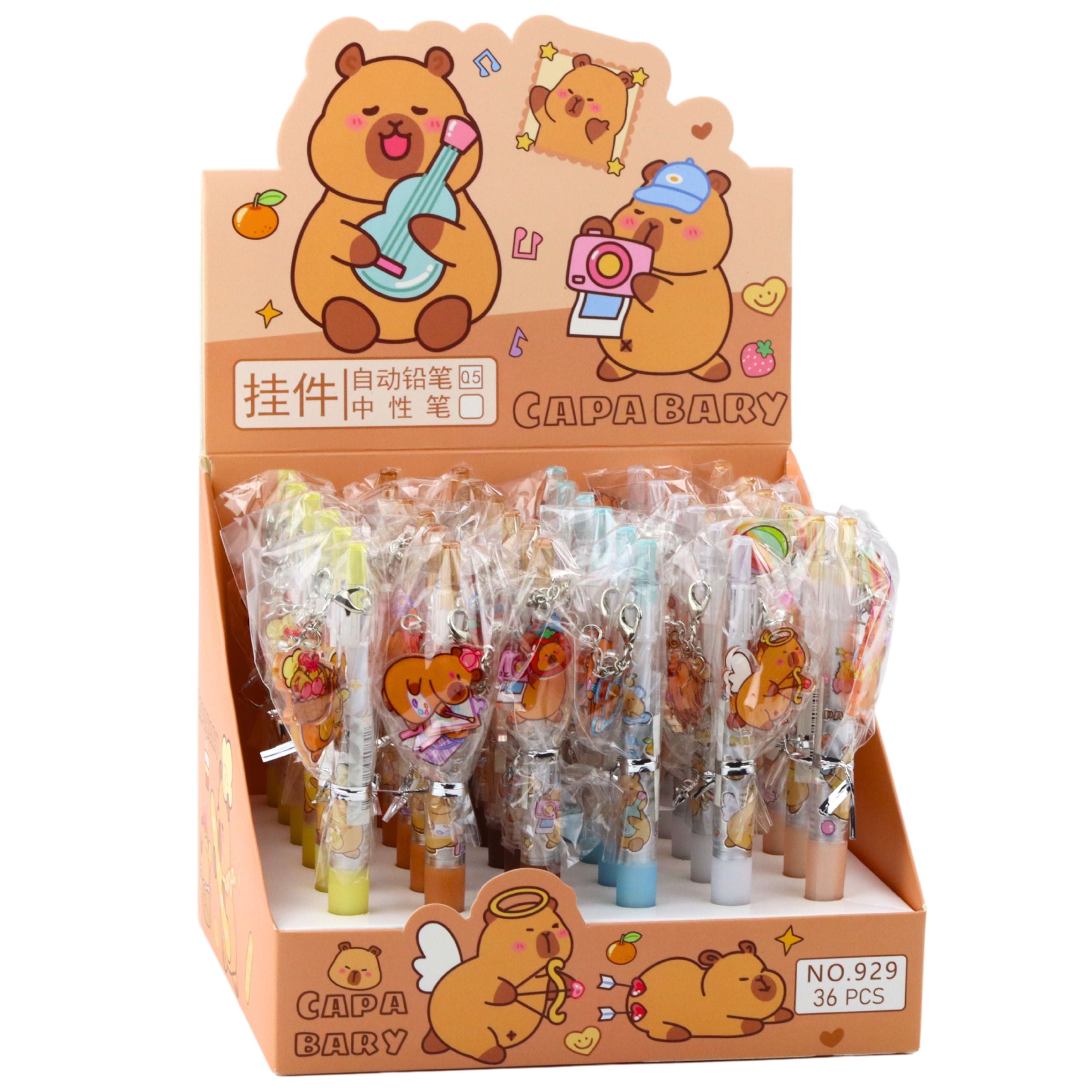 Capybara Gel Pen Keychain Blue Ink 14.5cm Mix