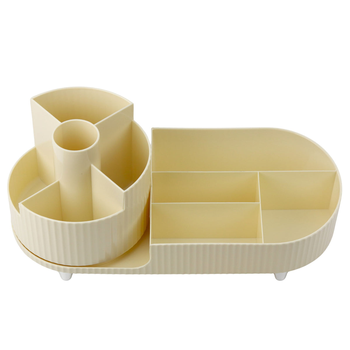 Multifunctional Organizer For Cosmetics Rotating Roomy Beige