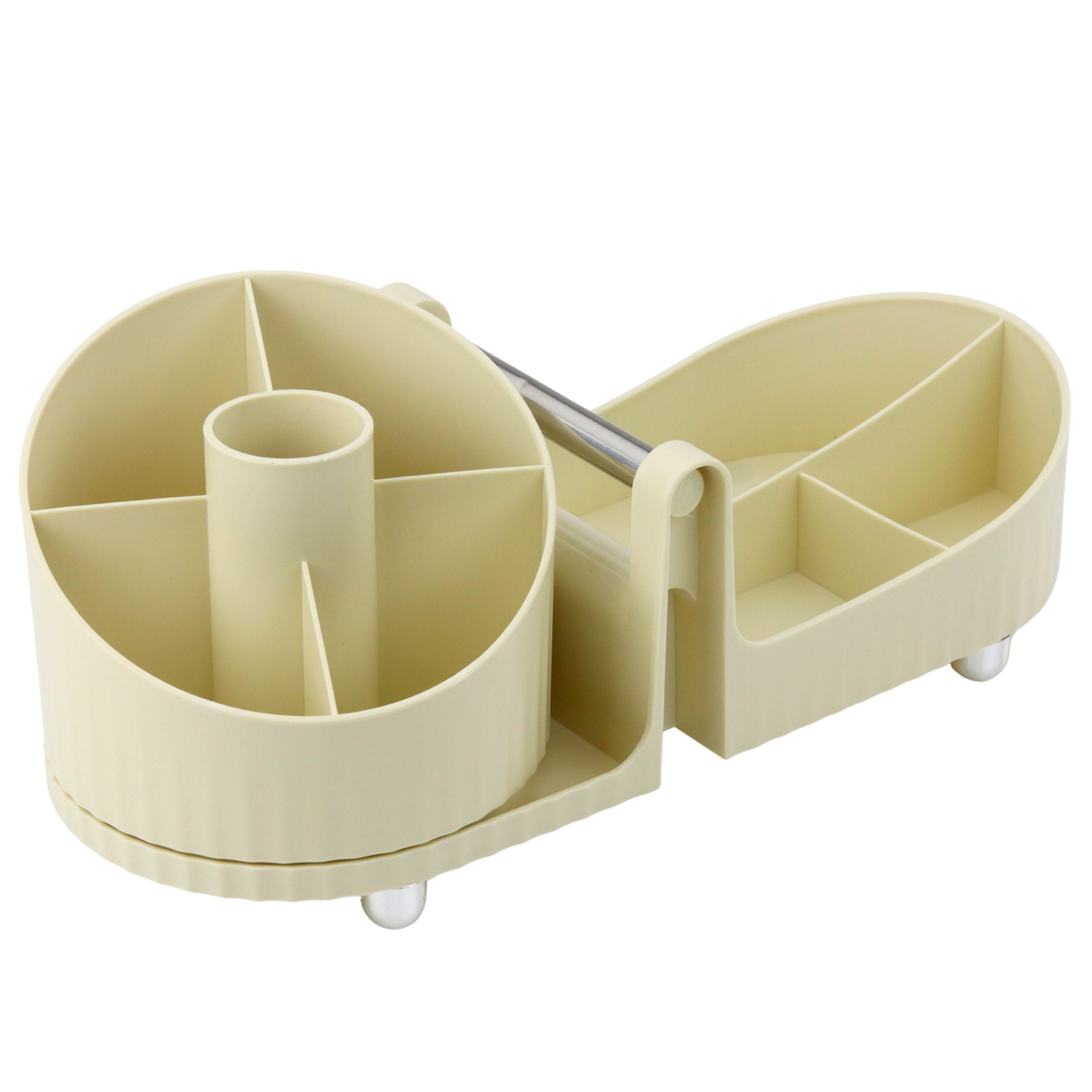 Cosmetics Organizer Office Accessories Handle Beige