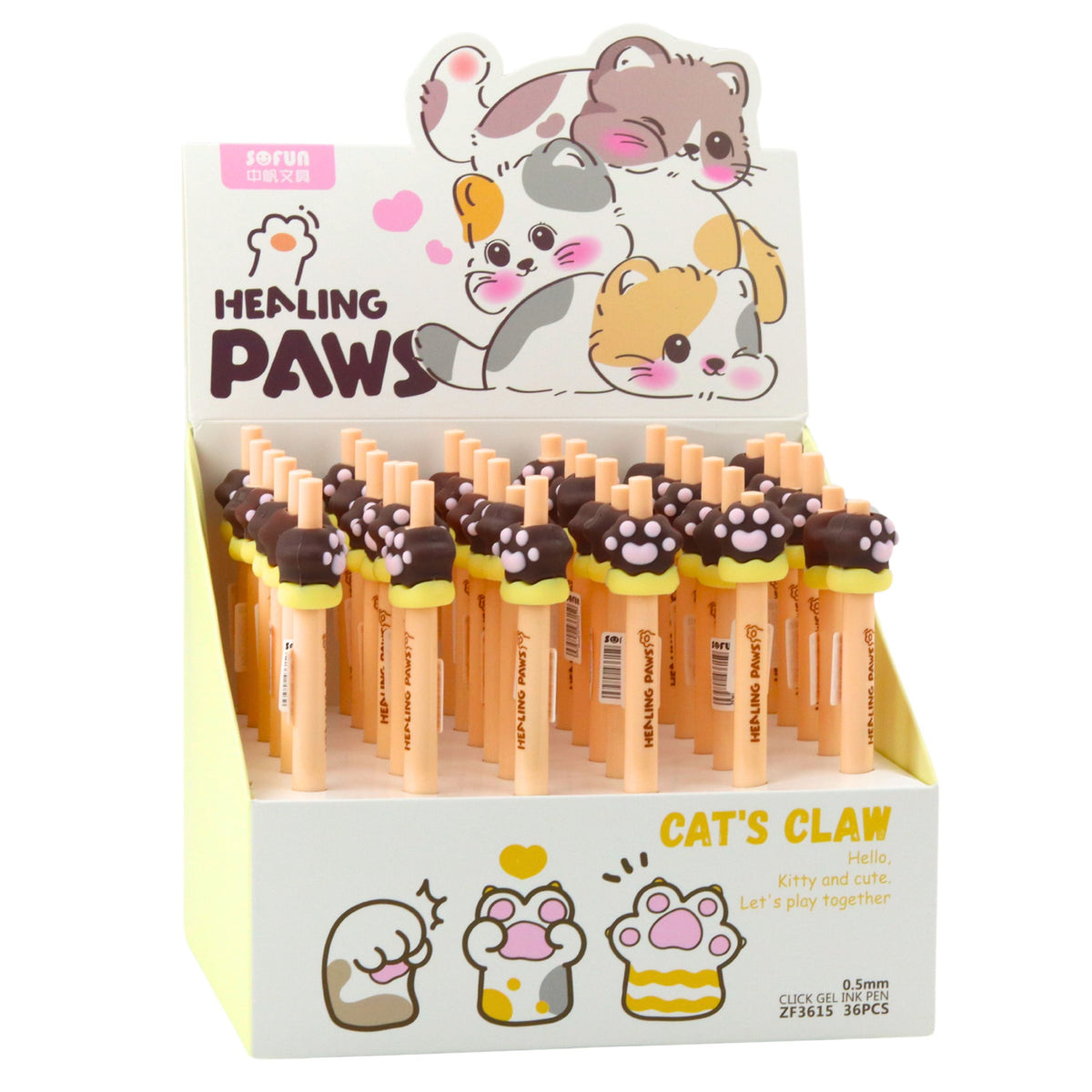 Cat's Paw Gel Pen Brown Blue Ink 15cm 0.5mm