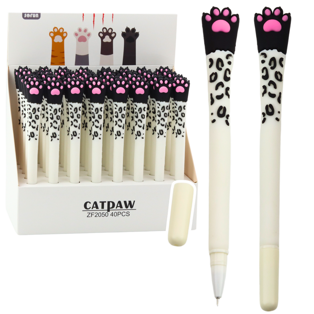 Cat Paw Gel Pen Blue Ink Black And White Cap 165cm