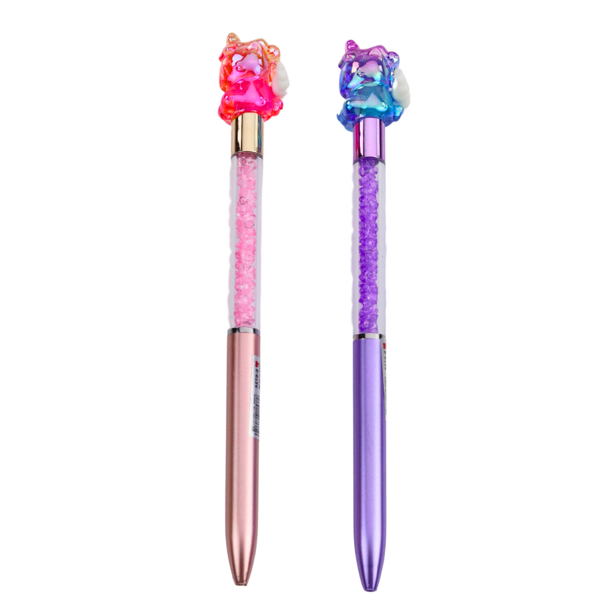 Gelstift mit Einhornfigur, farbige schwarze Tintenmischung