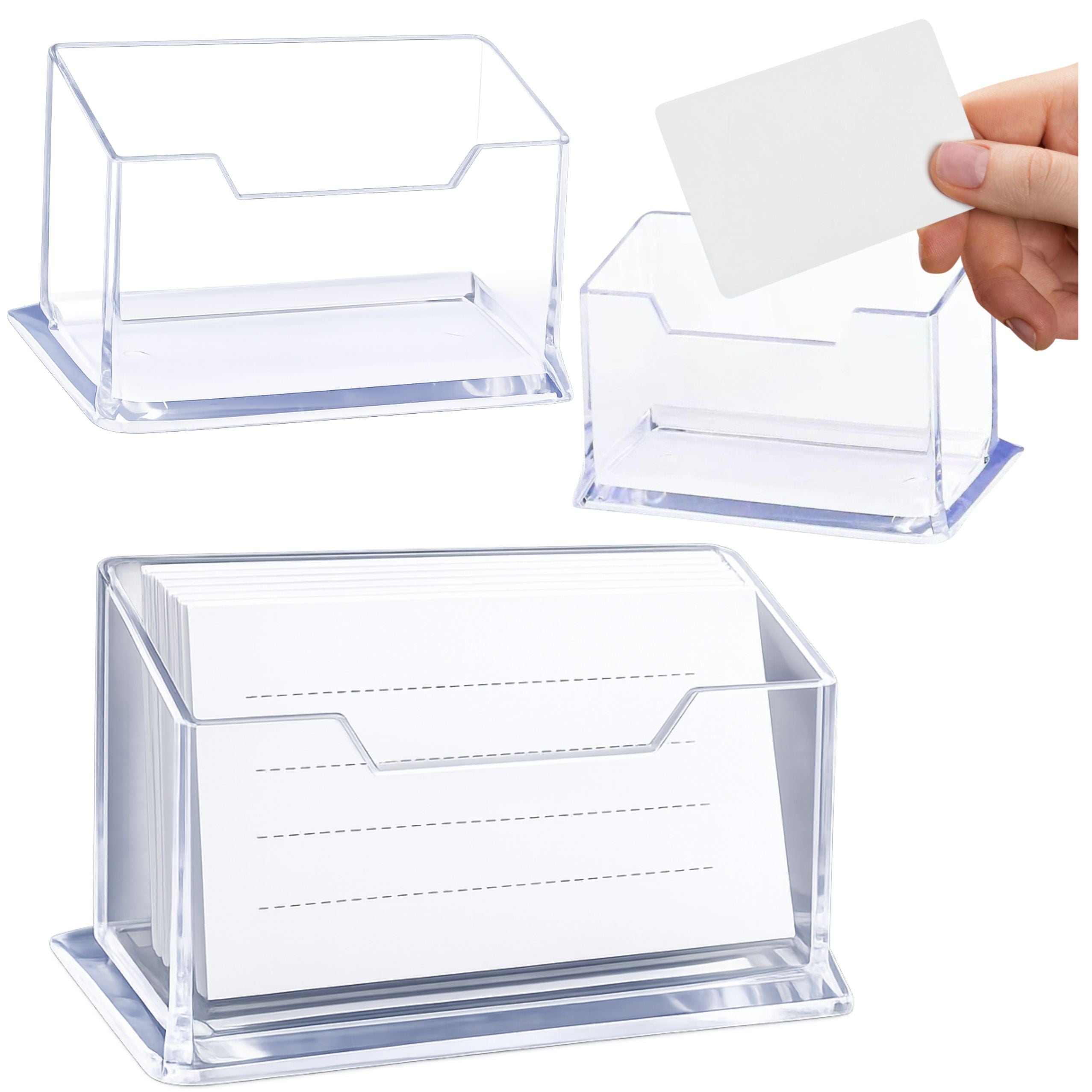 Transparent Plastic Business Card Holder 11cm