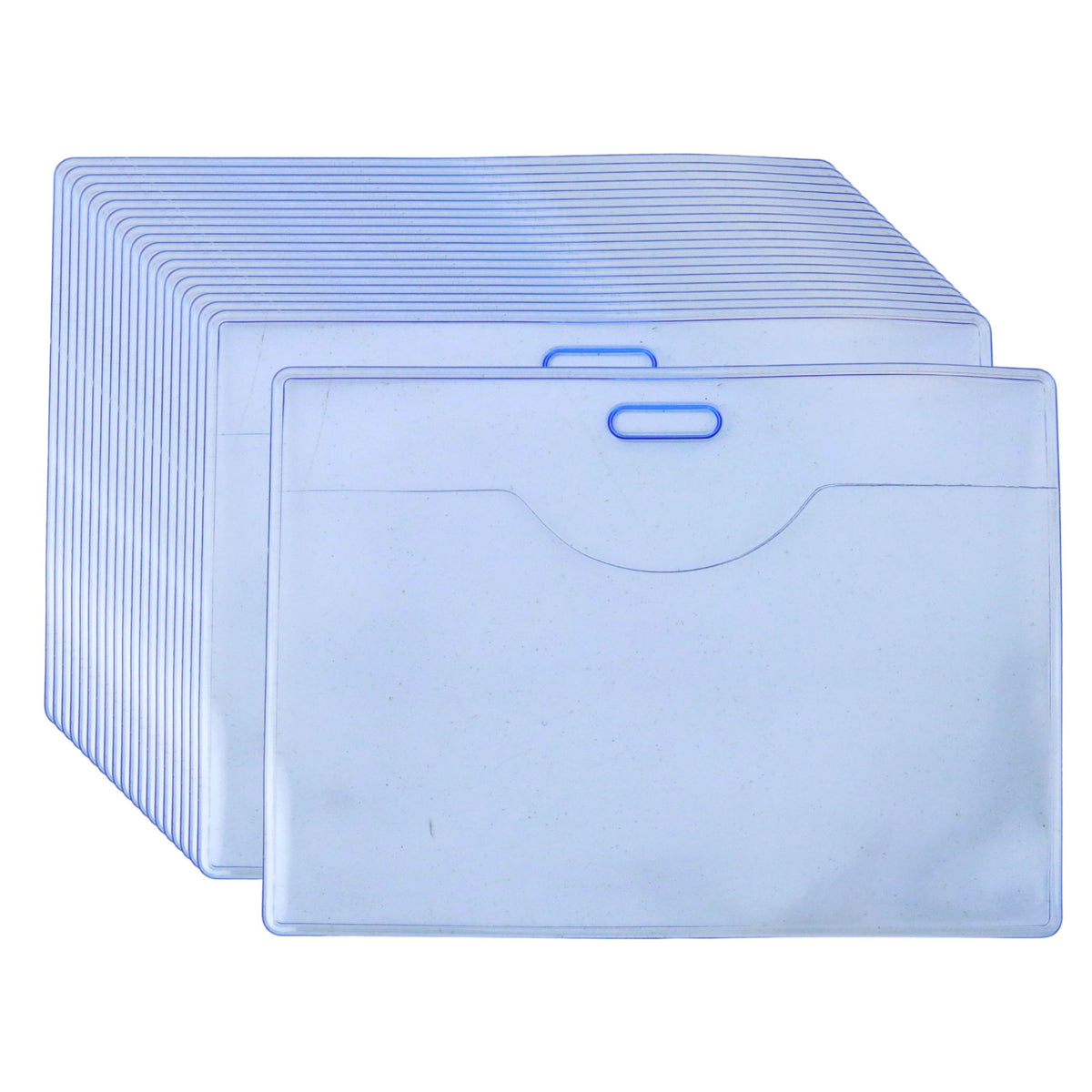 Set Of Id Card Holders Flexible Transparent Blue 20pcs.