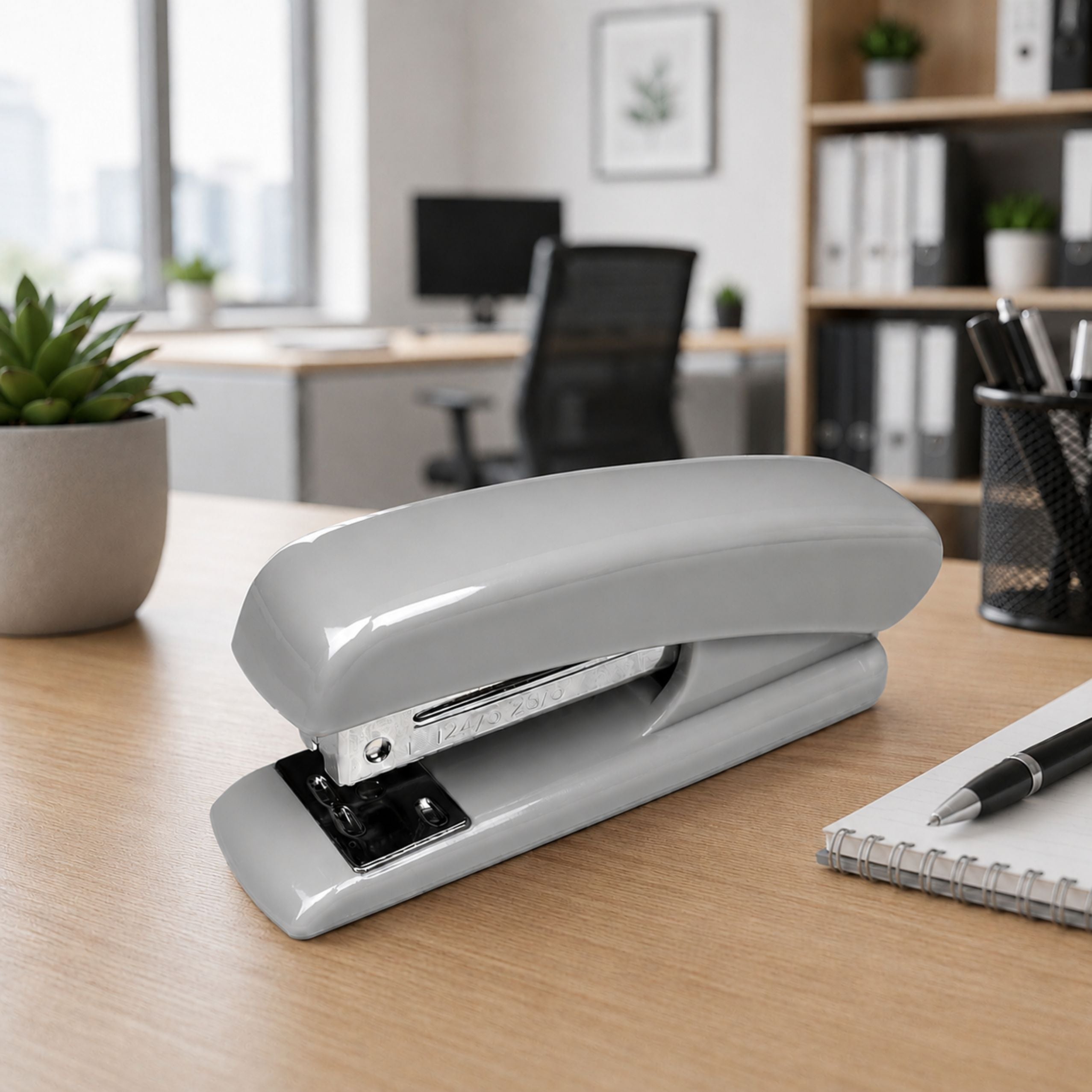 Metal Office Stapler Up To 25 Sheets 24/6 26/6 Staples Gray