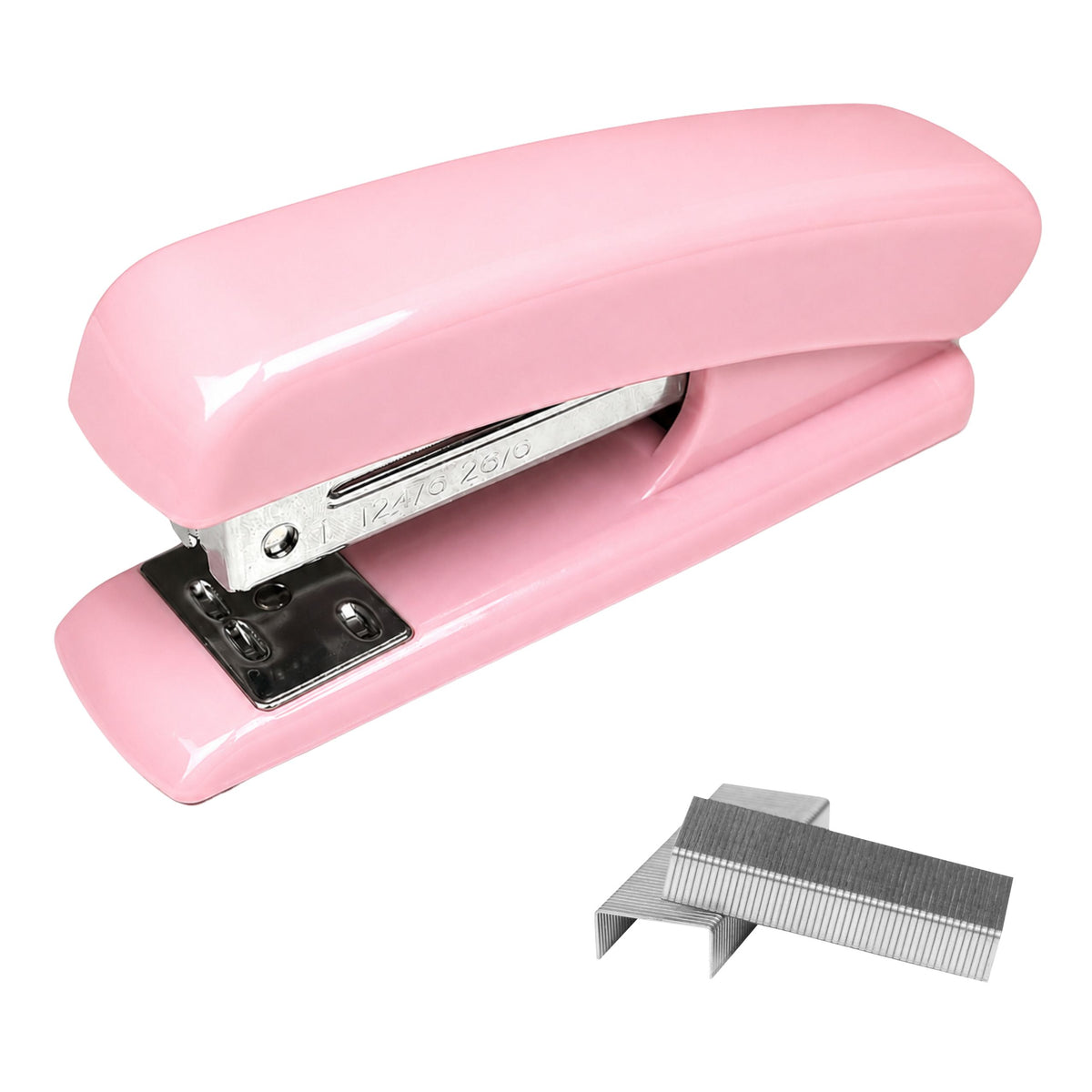 Bürohefter aus Metall, bis zu 25 Blatt, 24/6, 26/6 Heftklammern, Rosa