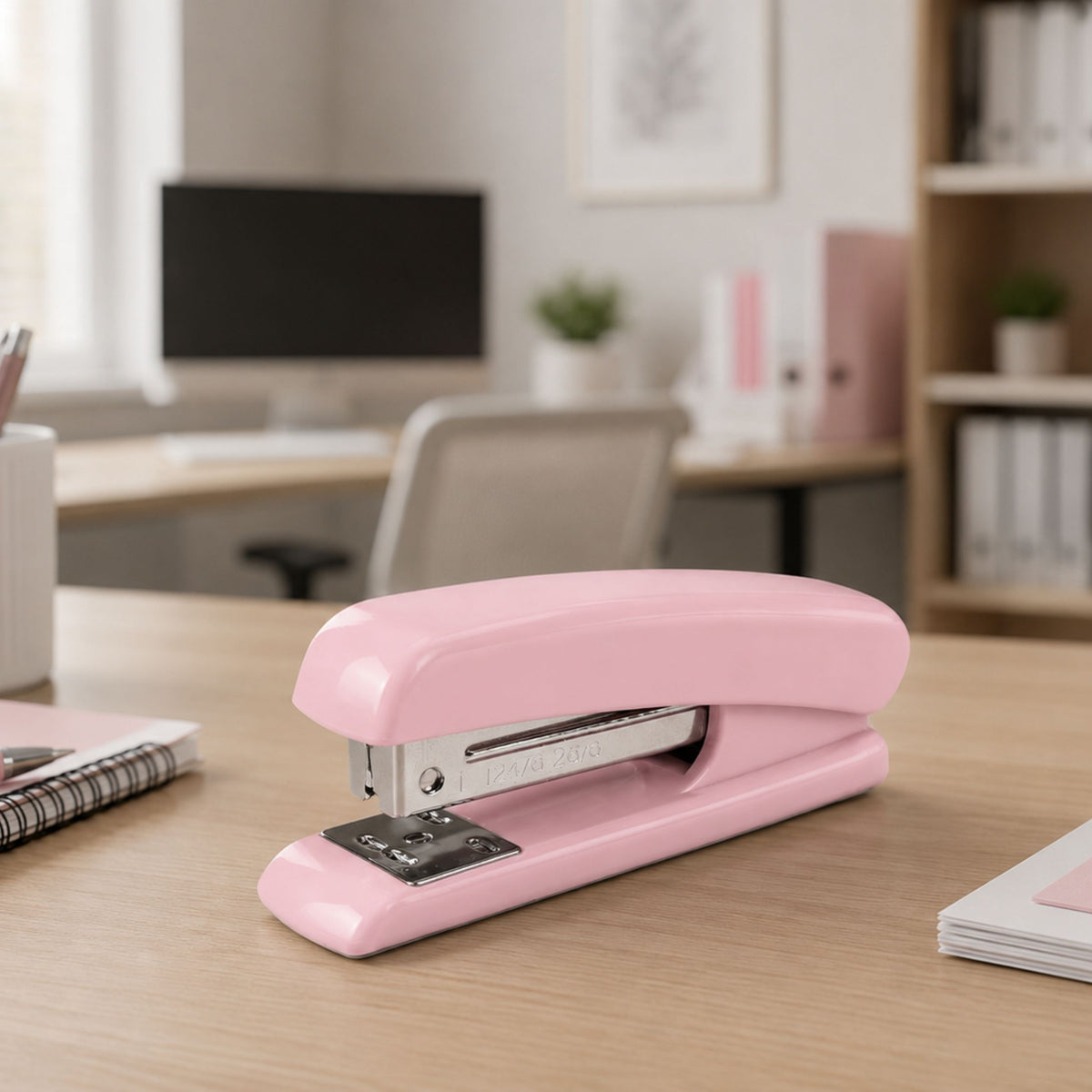 Bürohefter aus Metall, bis zu 25 Blatt, 24/6, 26/6 Heftklammern, Rosa