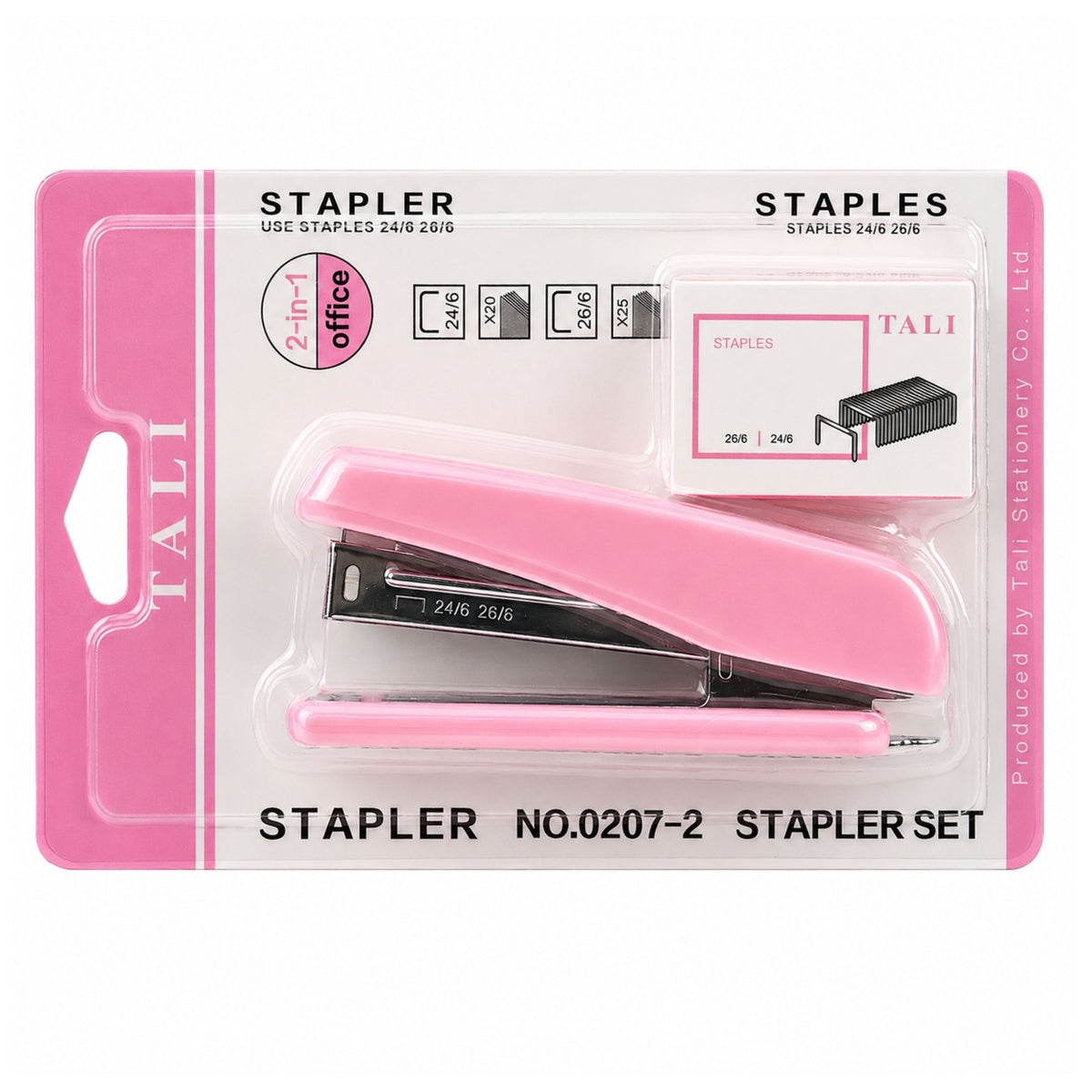 Bürohefter aus Metall, bis zu 25 Blatt, 24/6, 26/6 Heftklammern, Rosa