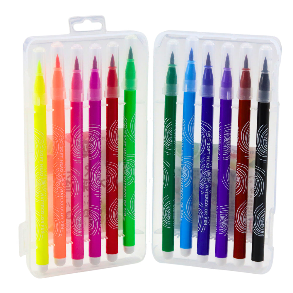 Aquarellmarker im Organizer, farbig, 12er-Set