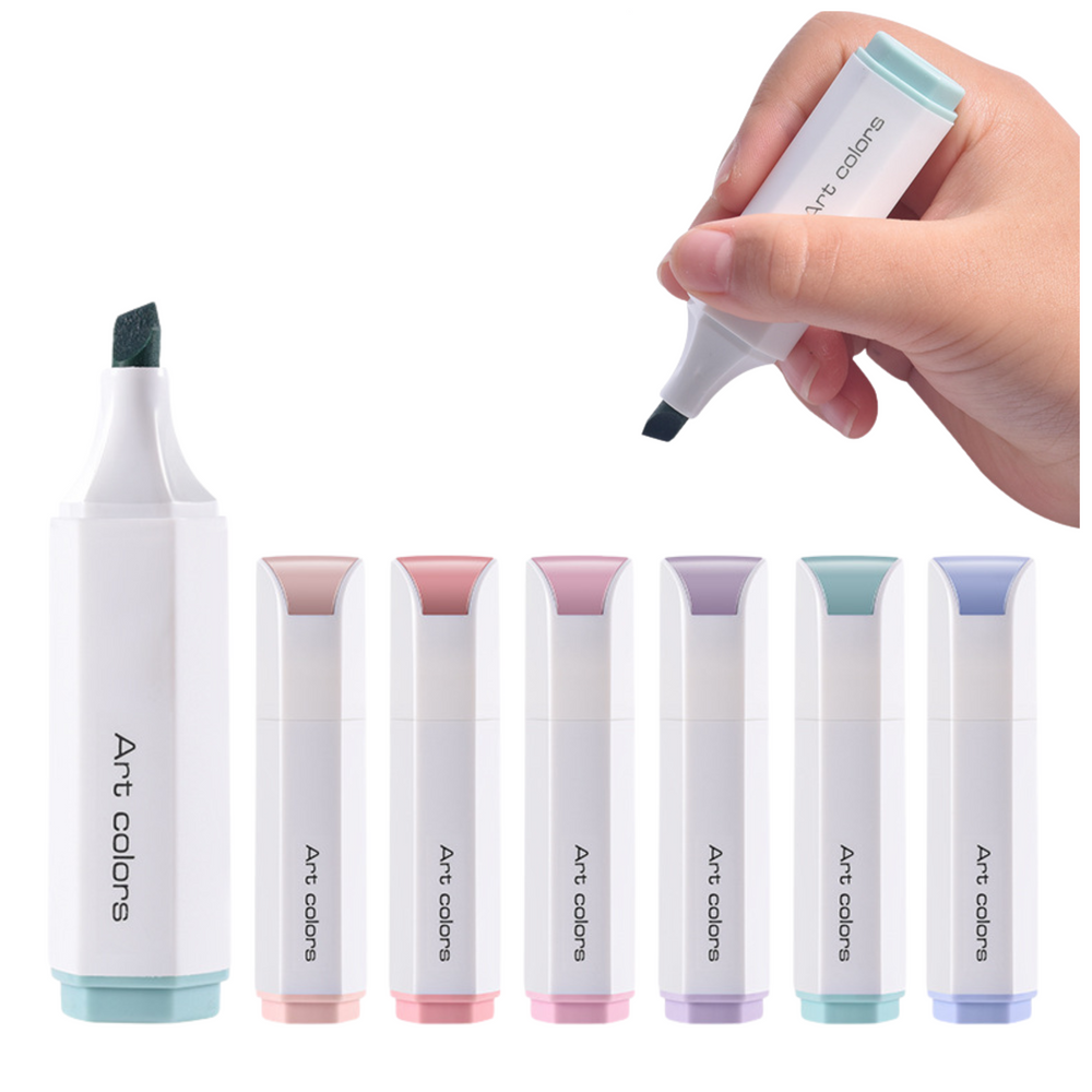 Set Of Mini Highlighters Delicate Pastel Colors 6 Pcs