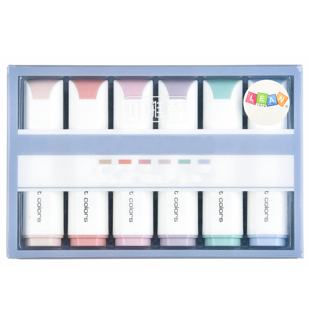 Set Of Mini Highlighters Delicate Pastel Colors 6 Pcs