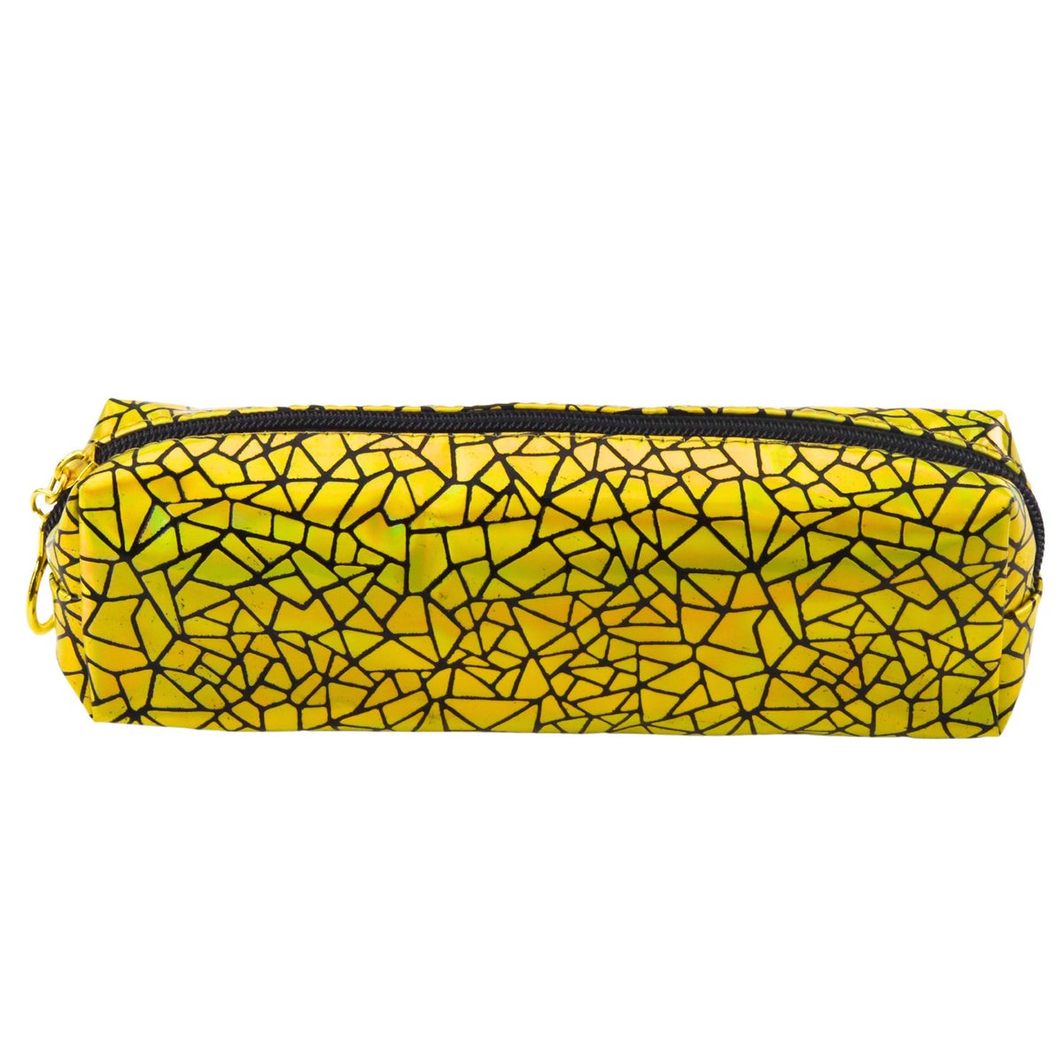 Single-compartment School Office Pencil Case Holographic Pattern Gold 20x6.5 Cm