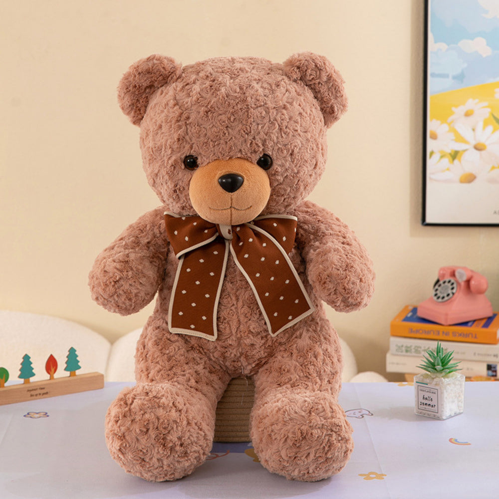 Plush Mascot Cuddly Toy Teddy Bear With Bow Polka Dots 45cm