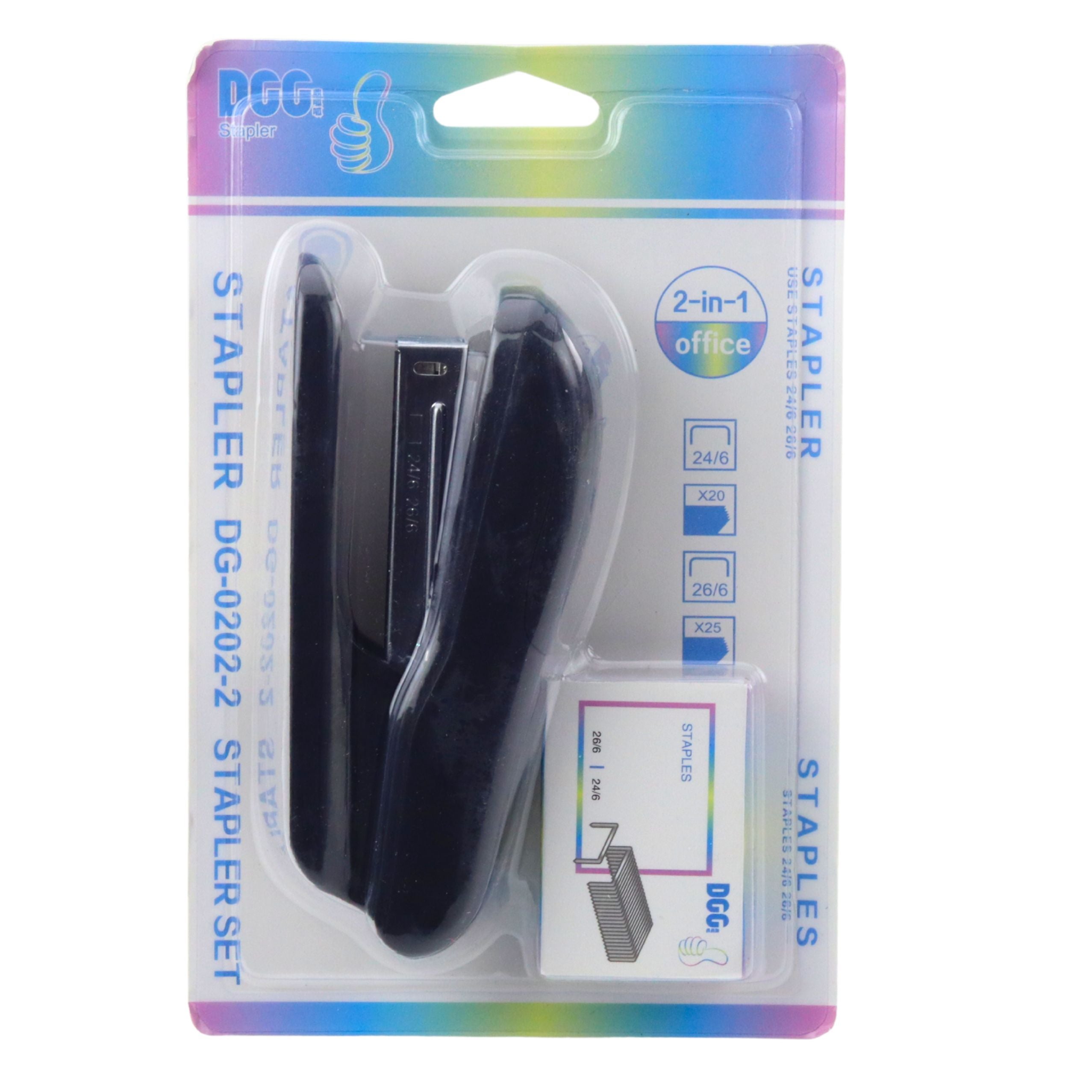 Black Office Stapler Up To 30 Sheets Set Of Staples 24/6 13cm