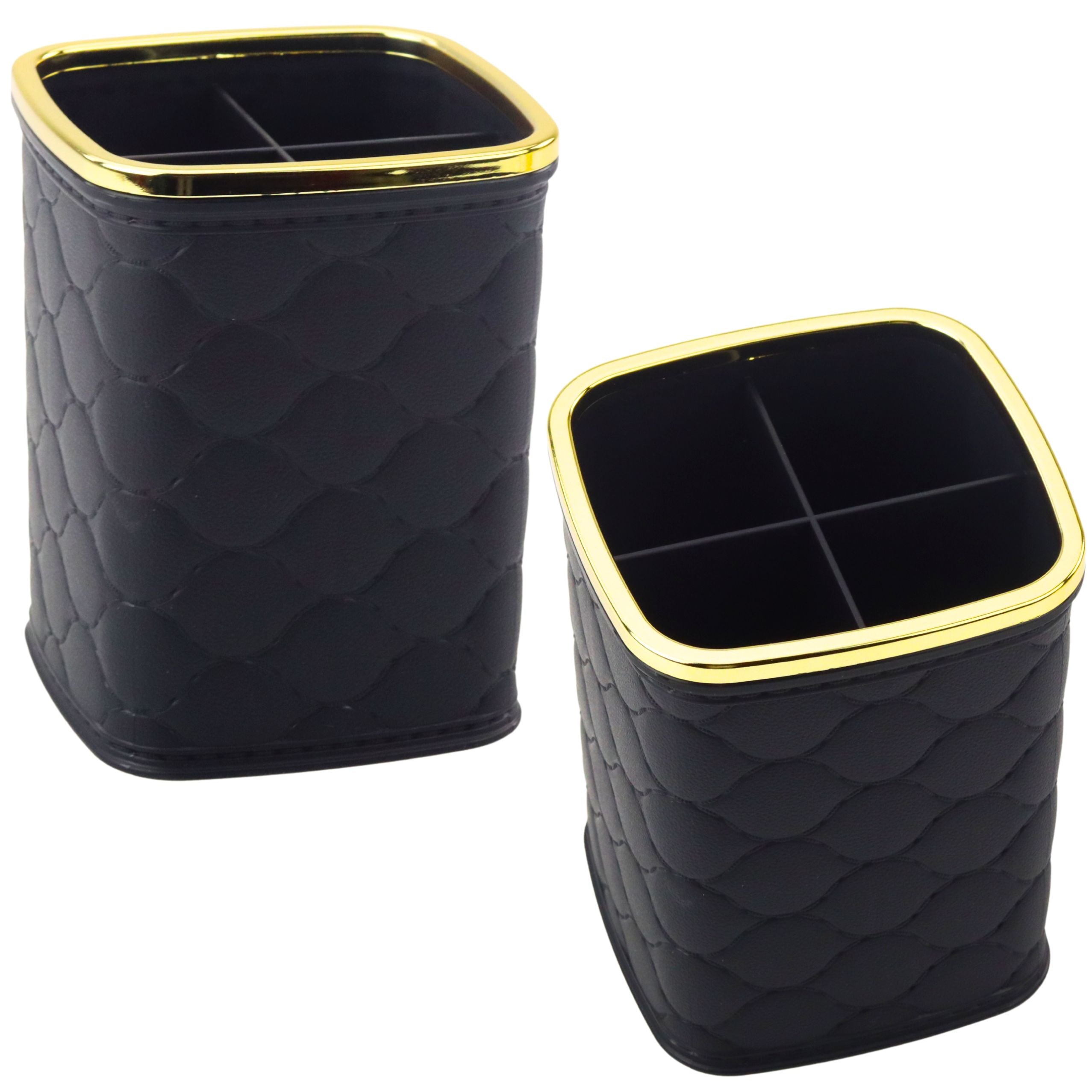 Brush Organizer Four Compartments Black 12 X 9.5cm