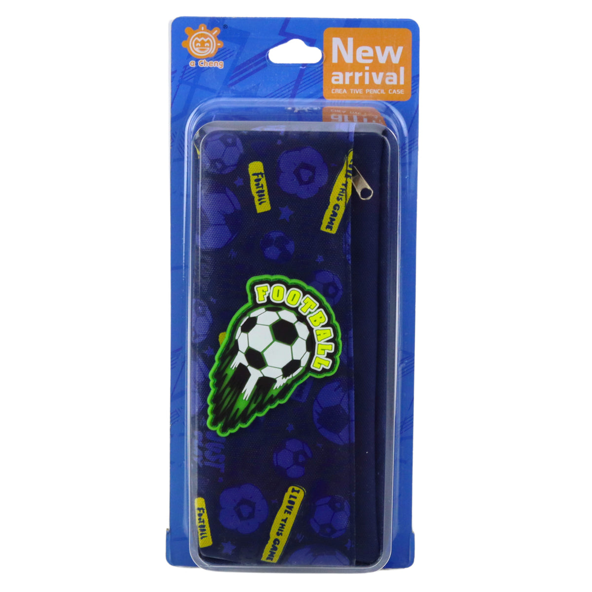 Pencil Case School Organizer With Football Navy Blue