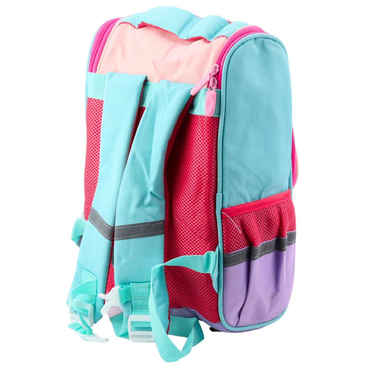 School Backpack White Cat Bag With Bird Pendant 21l