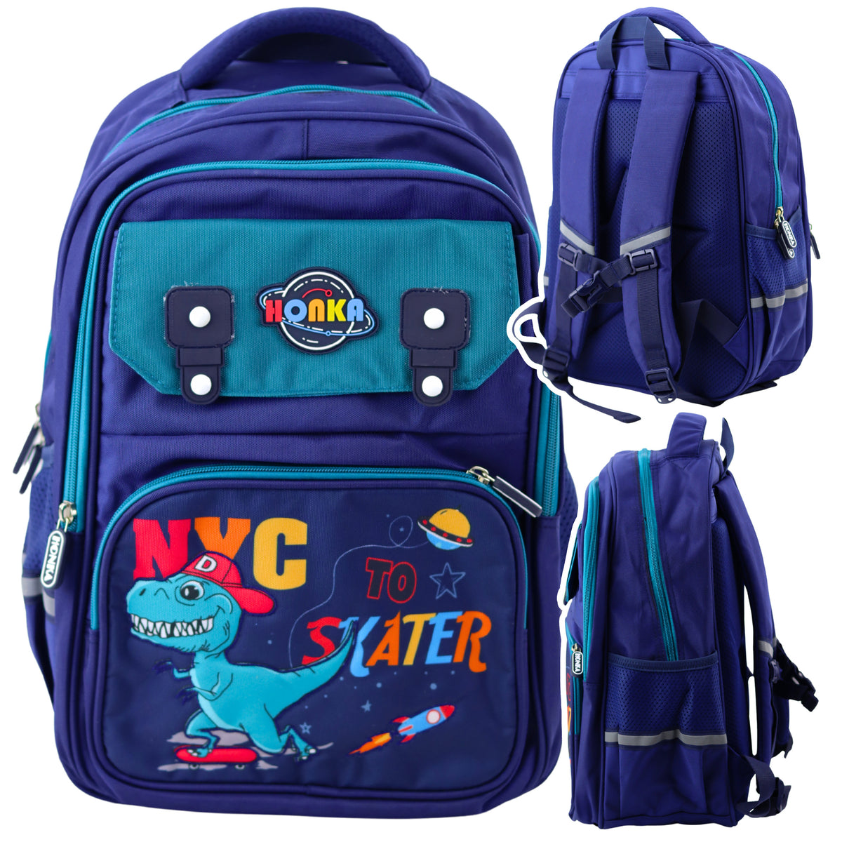Children's School Backpack Dinosaur Blue 41x30x16 Cm