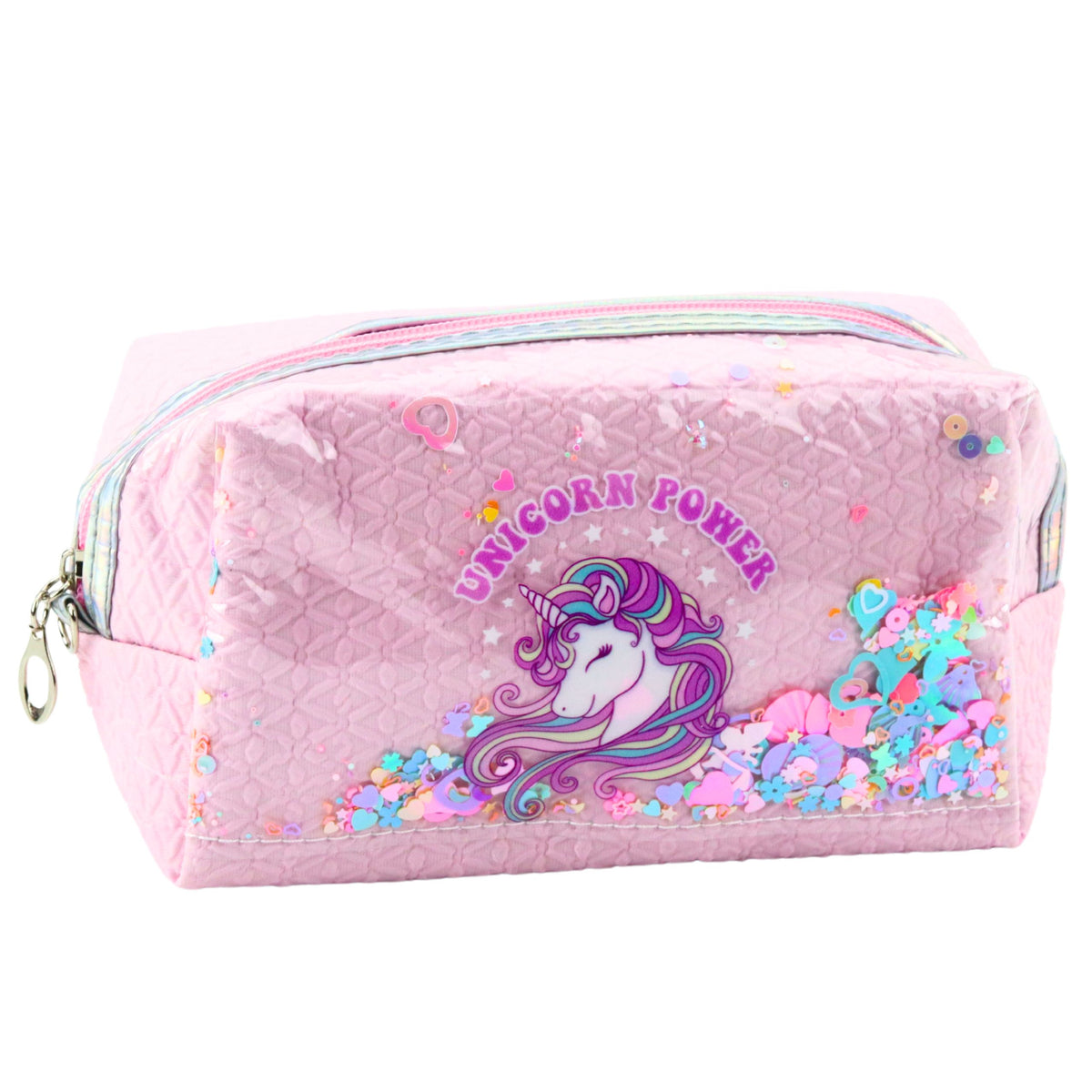 Trousse scolaire avec bandeau Licorne Confetti Rose 20cm
