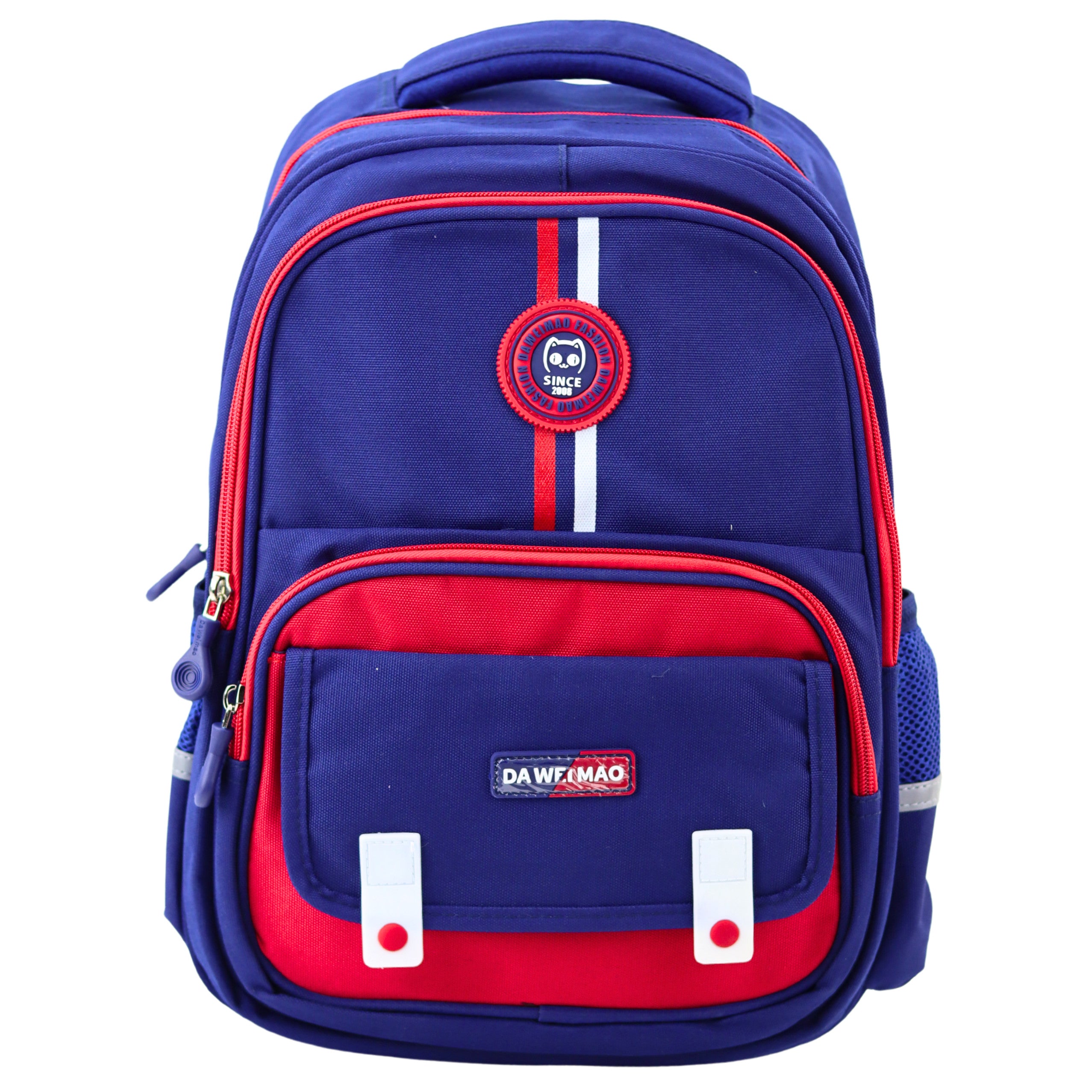 Mochila Escolar Alça Peitoral Azul Marinho Vermelho 20l 38cm